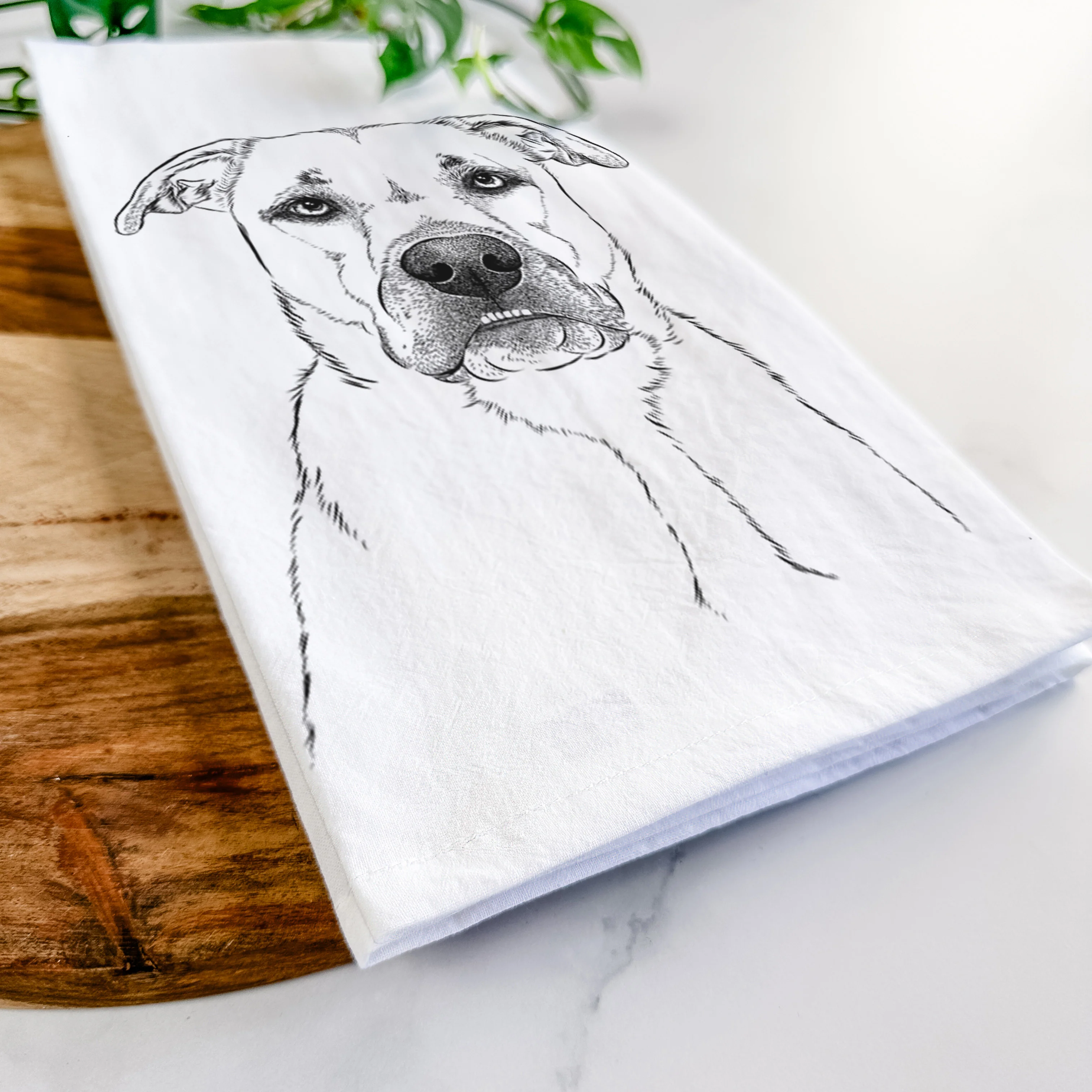 Abby the Boxer Beagle Mix Tea Towel - Image 5