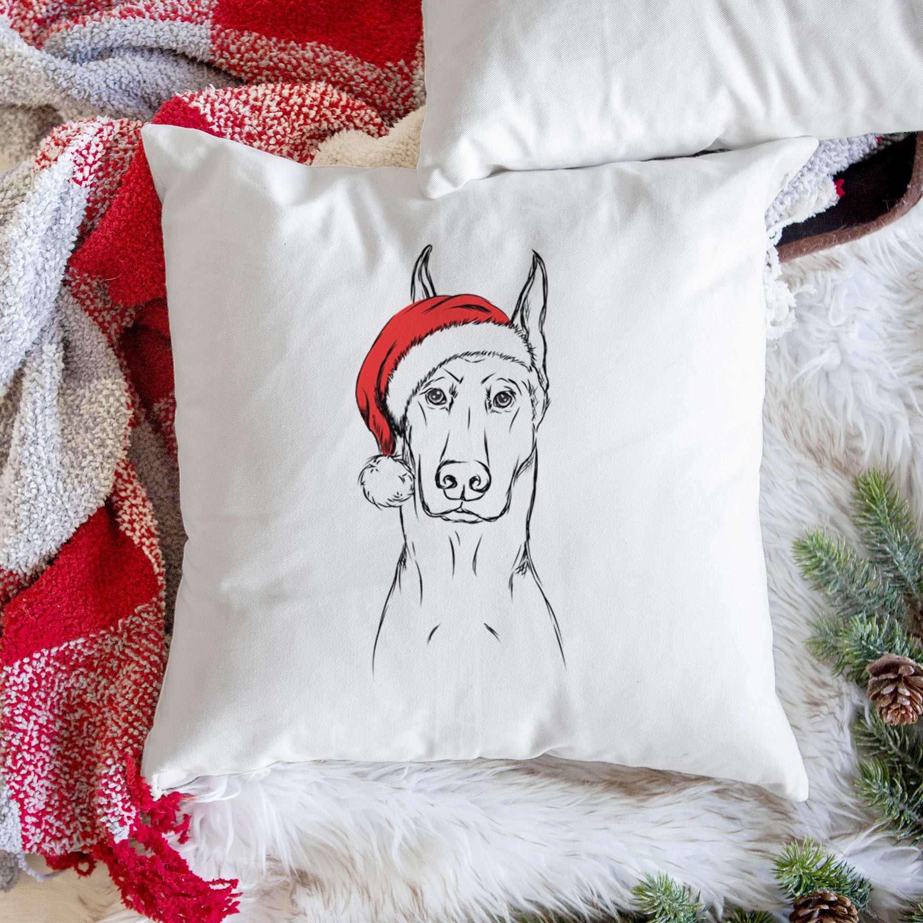 Ace the Doberman Pinscher - Throw Pillow Cover - Image 3