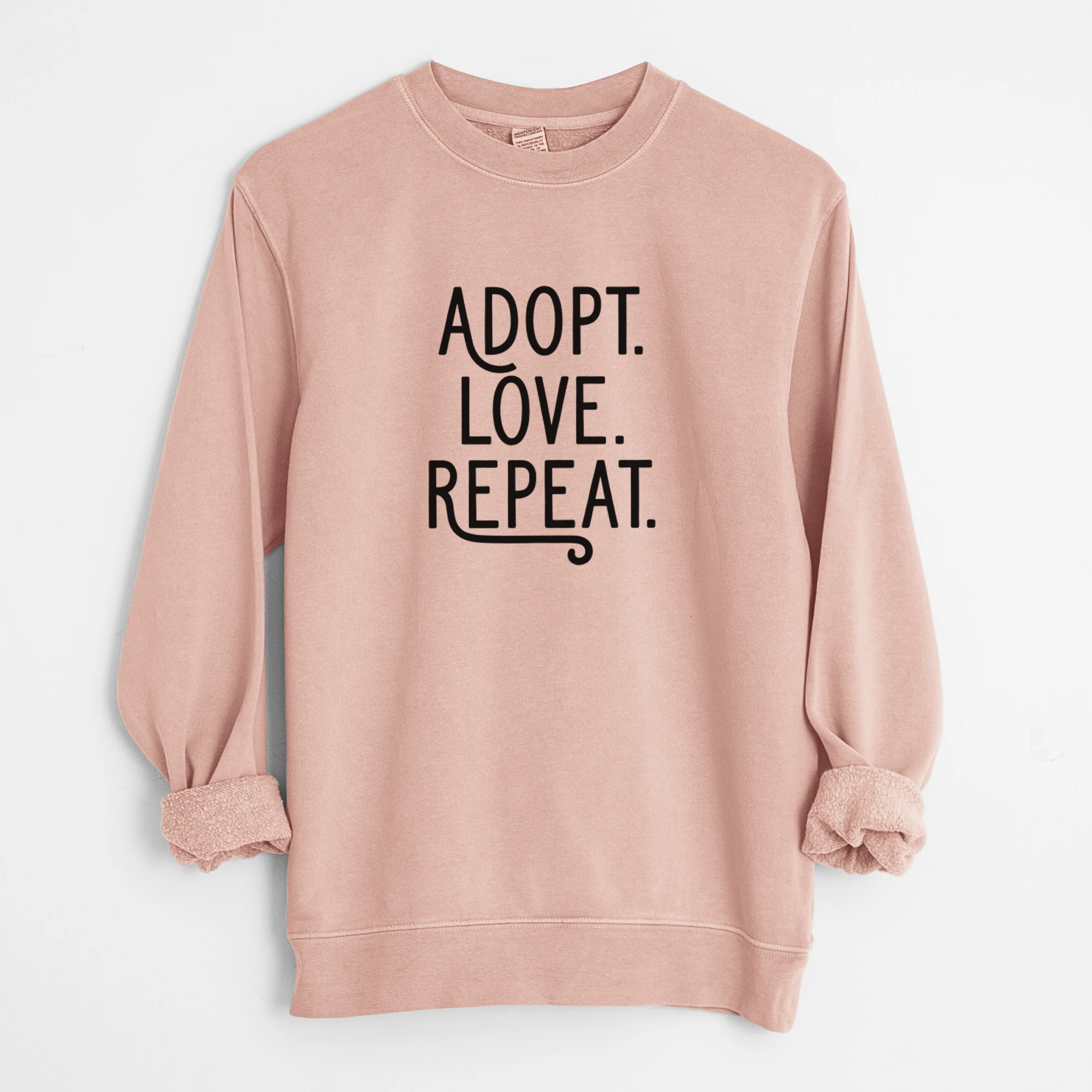 Adopt Love Repeat - Unisex Pigment Dyed Crew Sweatshirt - Image 8