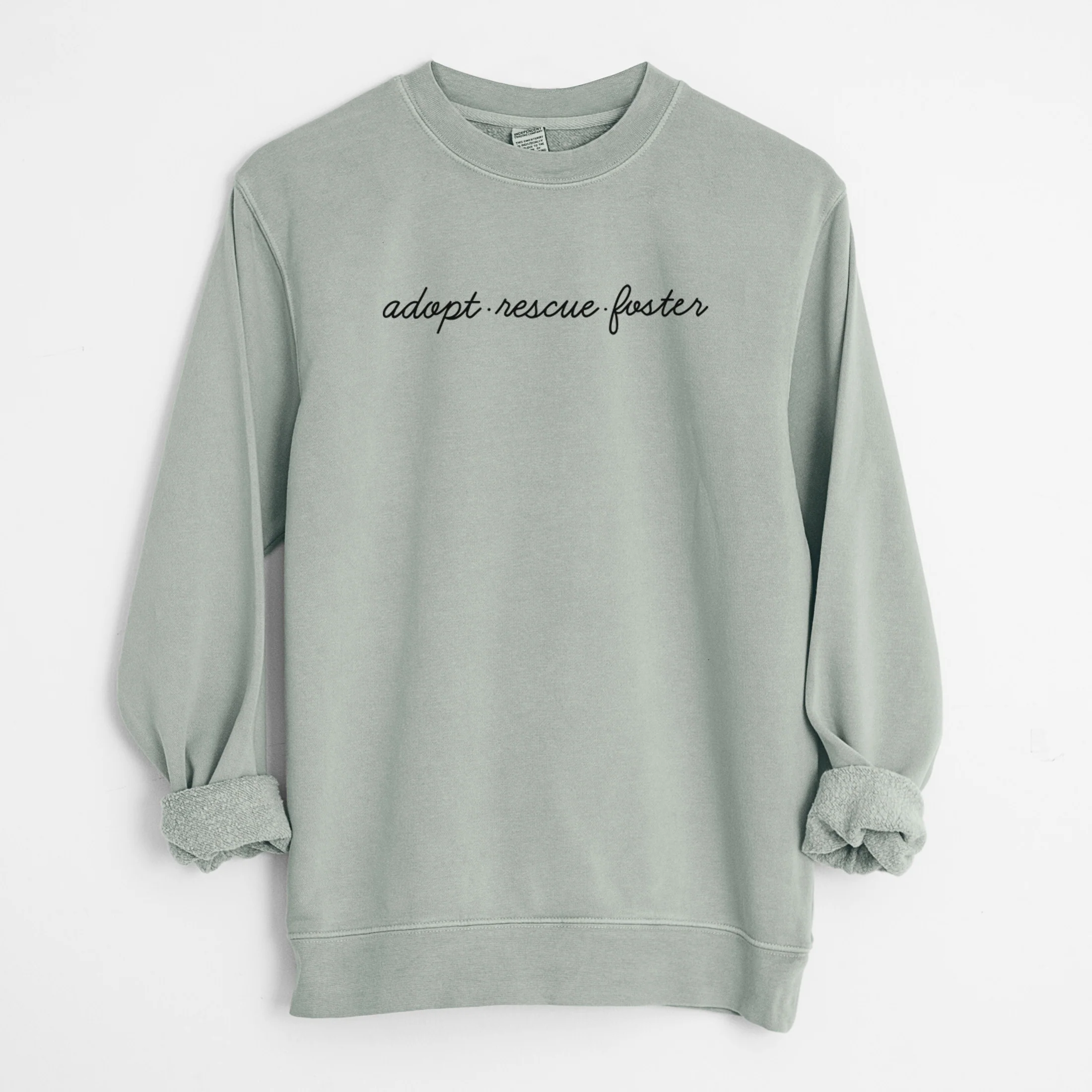 Adopt - Rescue - Foster - Unisex Pigment Dyed Crew Sweatshirt - Image 8
