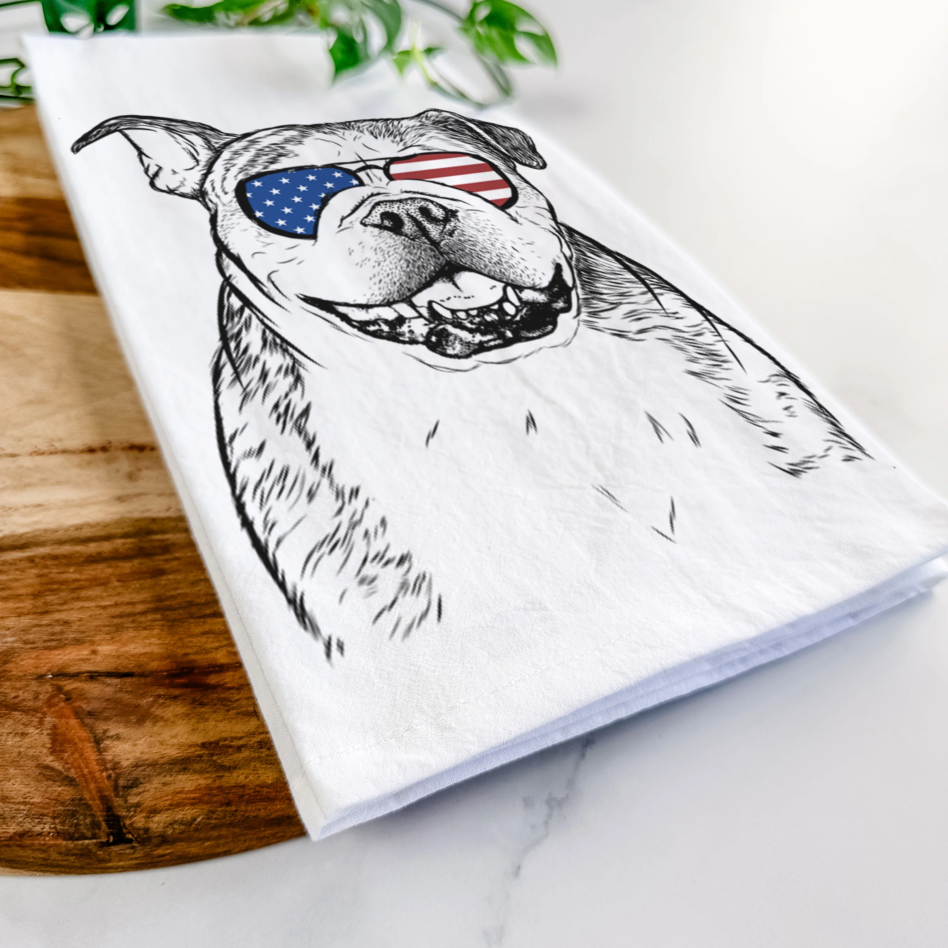 Agatha the Boston Bulldog Tea Towel - Image 12