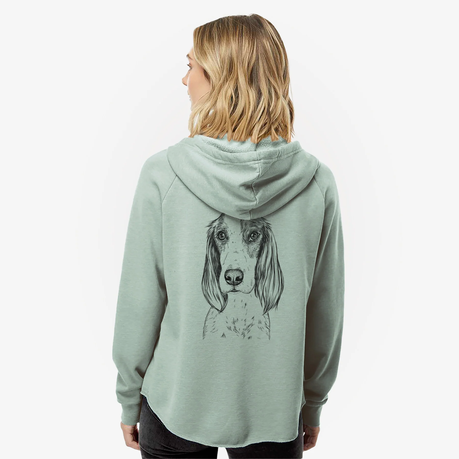 Aline the Irish Red and White Setter - Women's Cali Wave Zip-Up Sweatshirt - Image 2