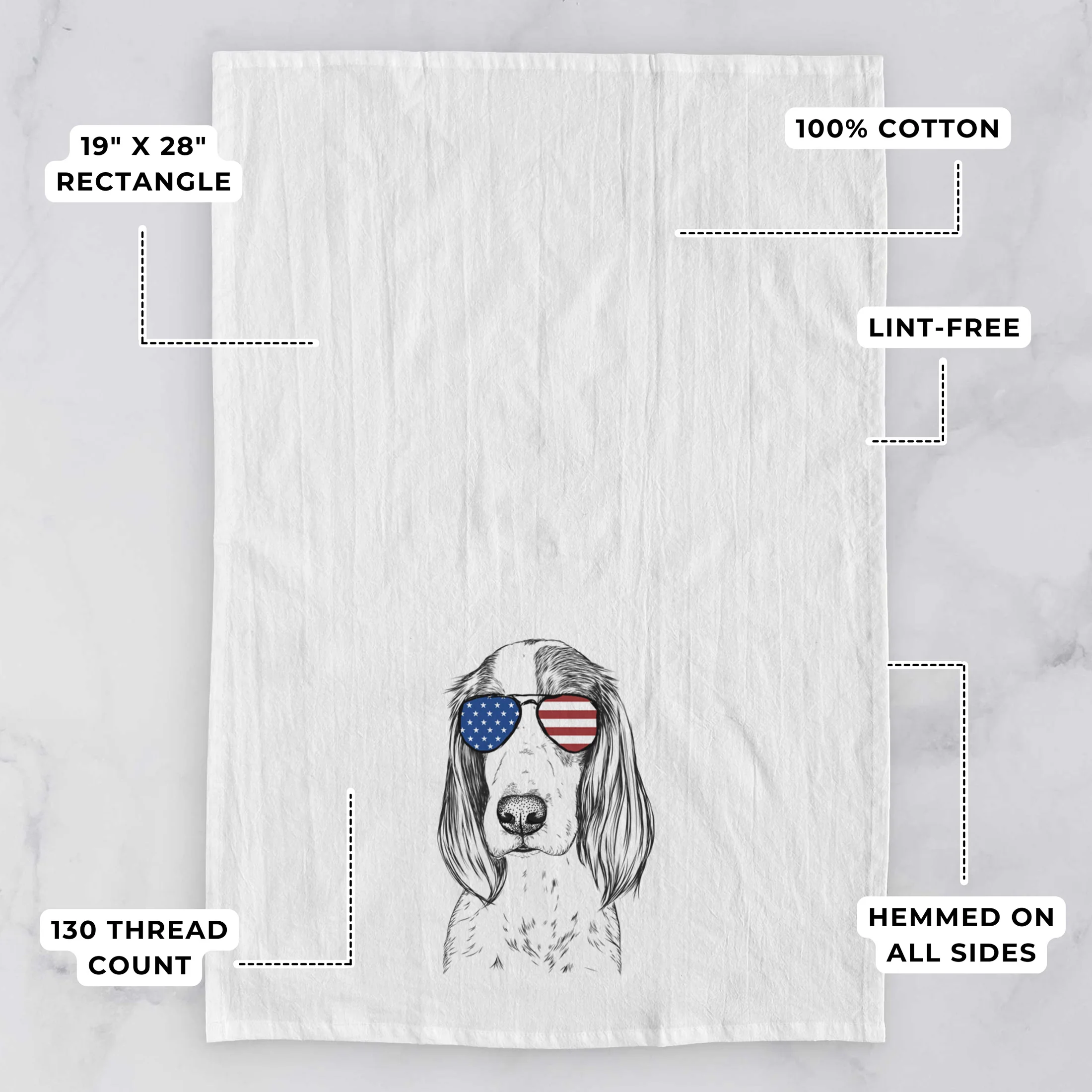 Aline the Irish Red and White Setter Tea Towel - Image 3