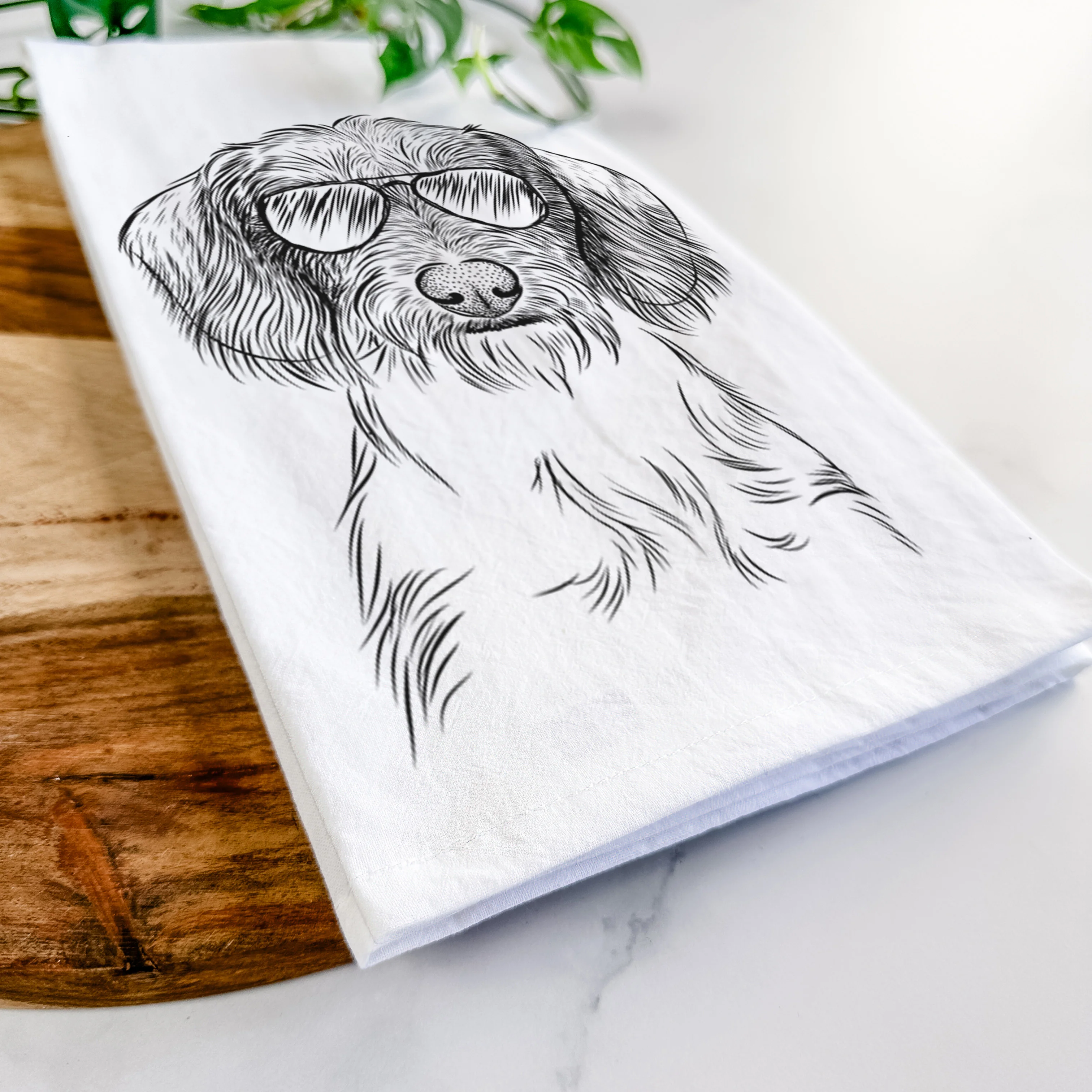 Almond the Wirehaired Dachshund Tea Towel - Image 6