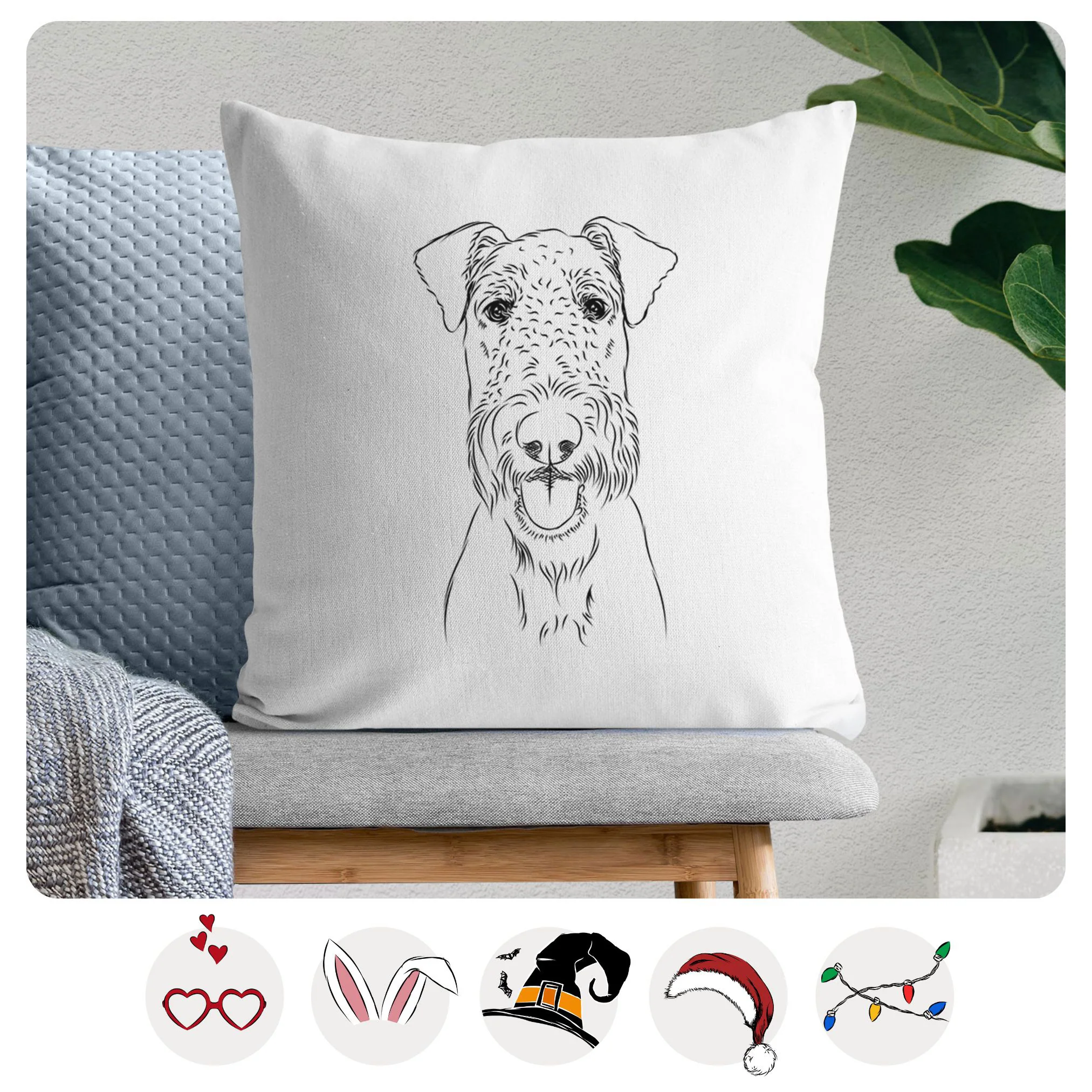 Andy the Airedale Terrier - Throw Pillow Cover