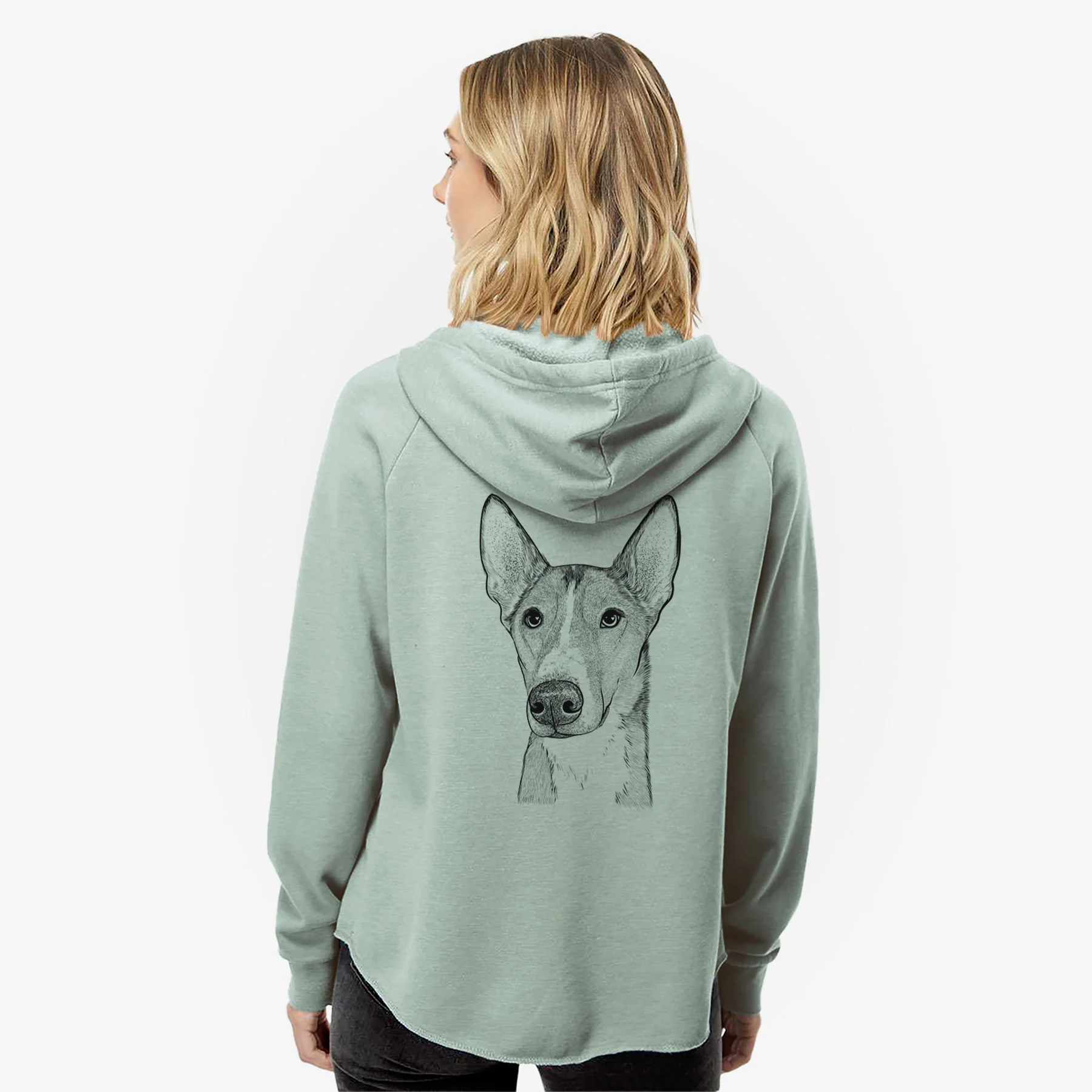 Anubis the Alaskan Husky - Women's Cali Wave Zip-Up Sweatshirt - Image 2