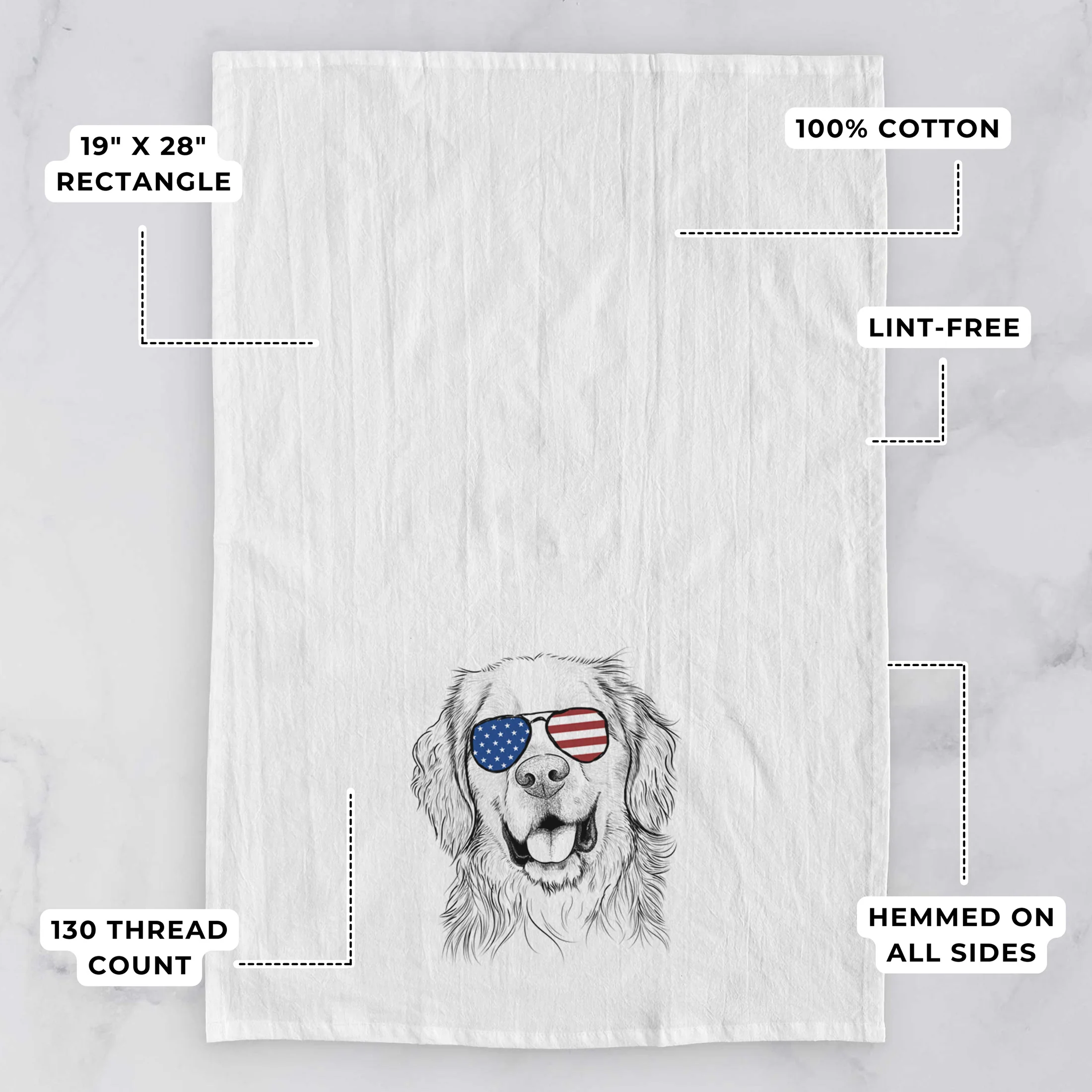 Archie Benjamin the Mixed Breed Tea Towel - Image 3