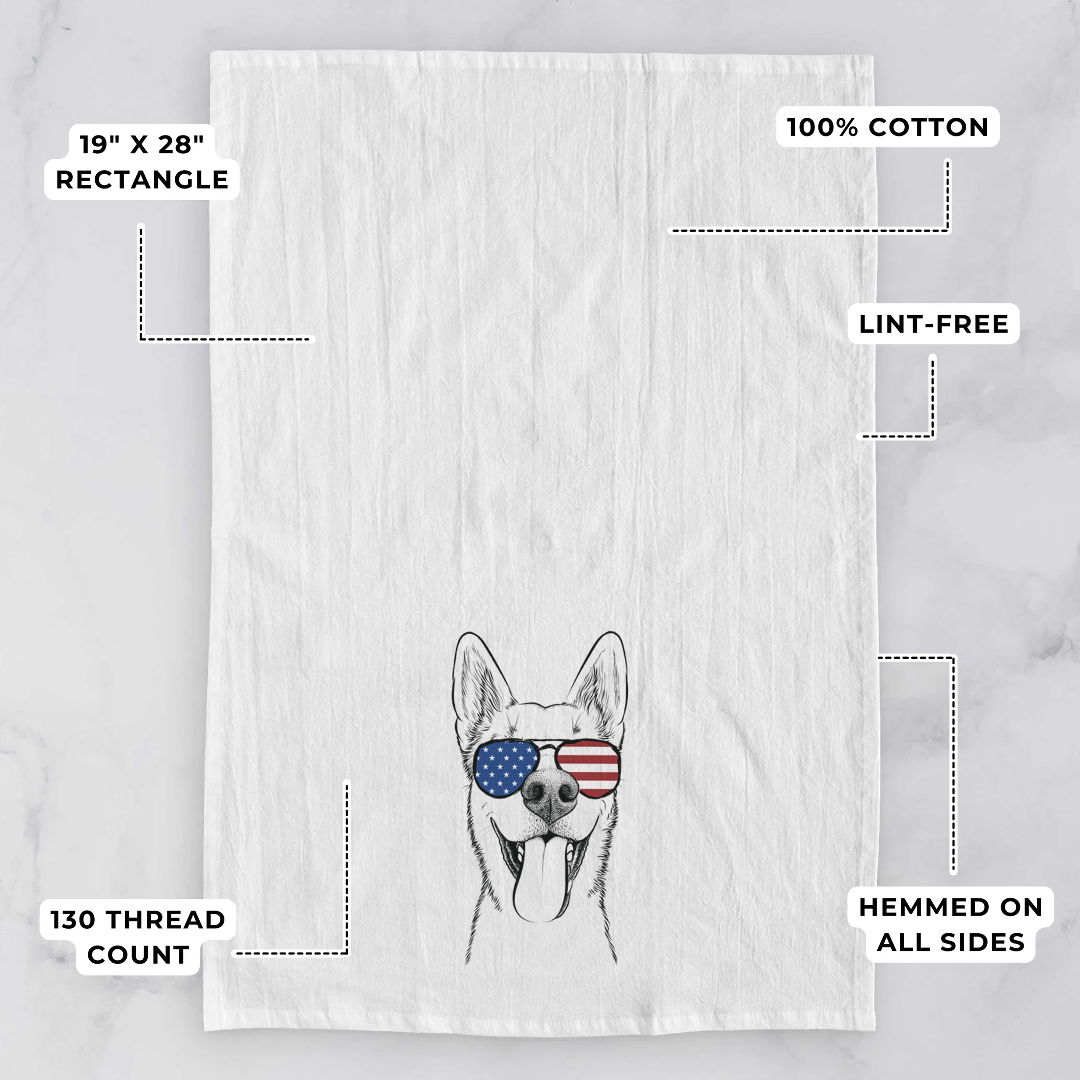 Arlo the Husky Shepherd Mix Tea Towel - Image 3