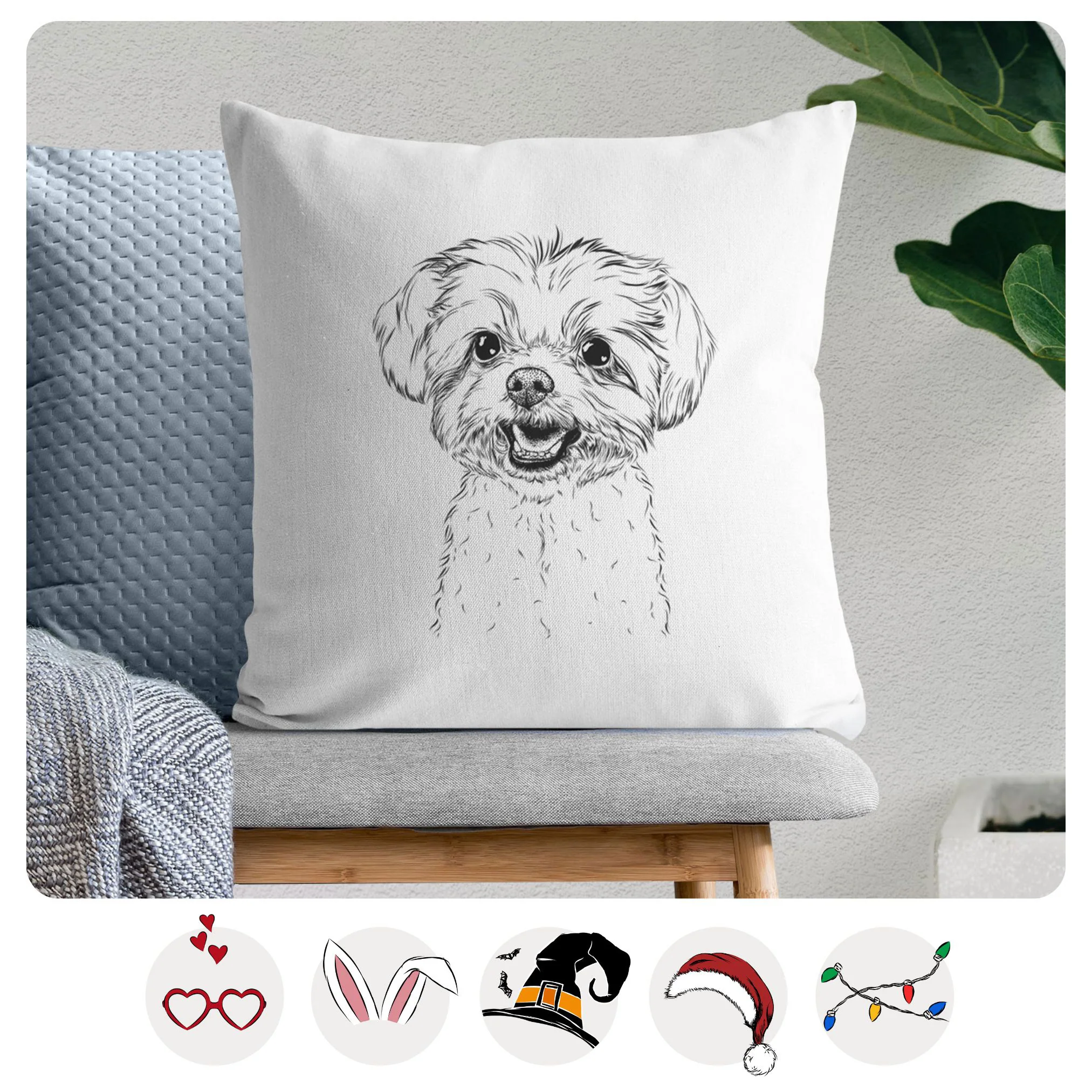 Aspen the Morkie - Throw Pillow Cover