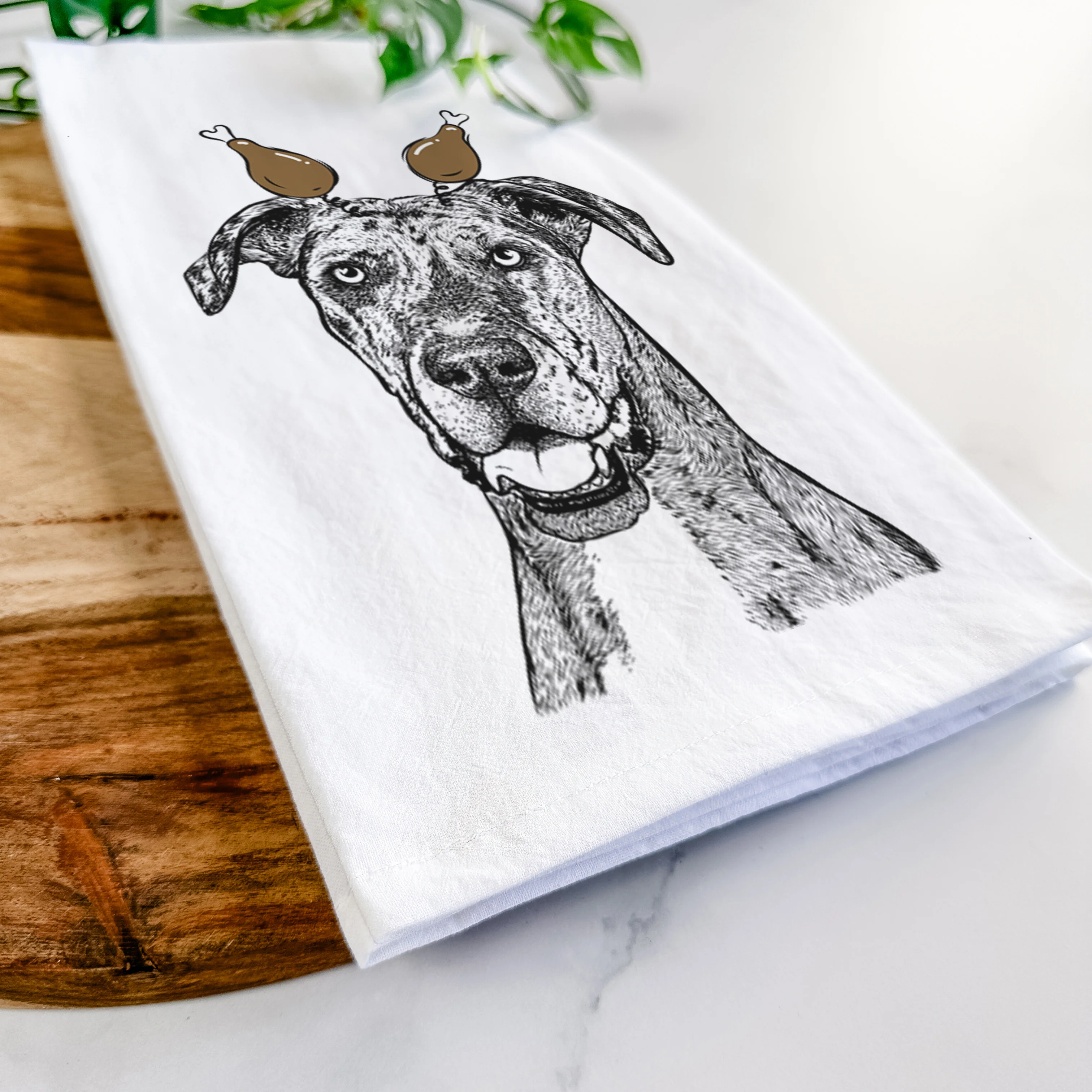 Athena the Merle Great Dane Tea Towel - Image 11