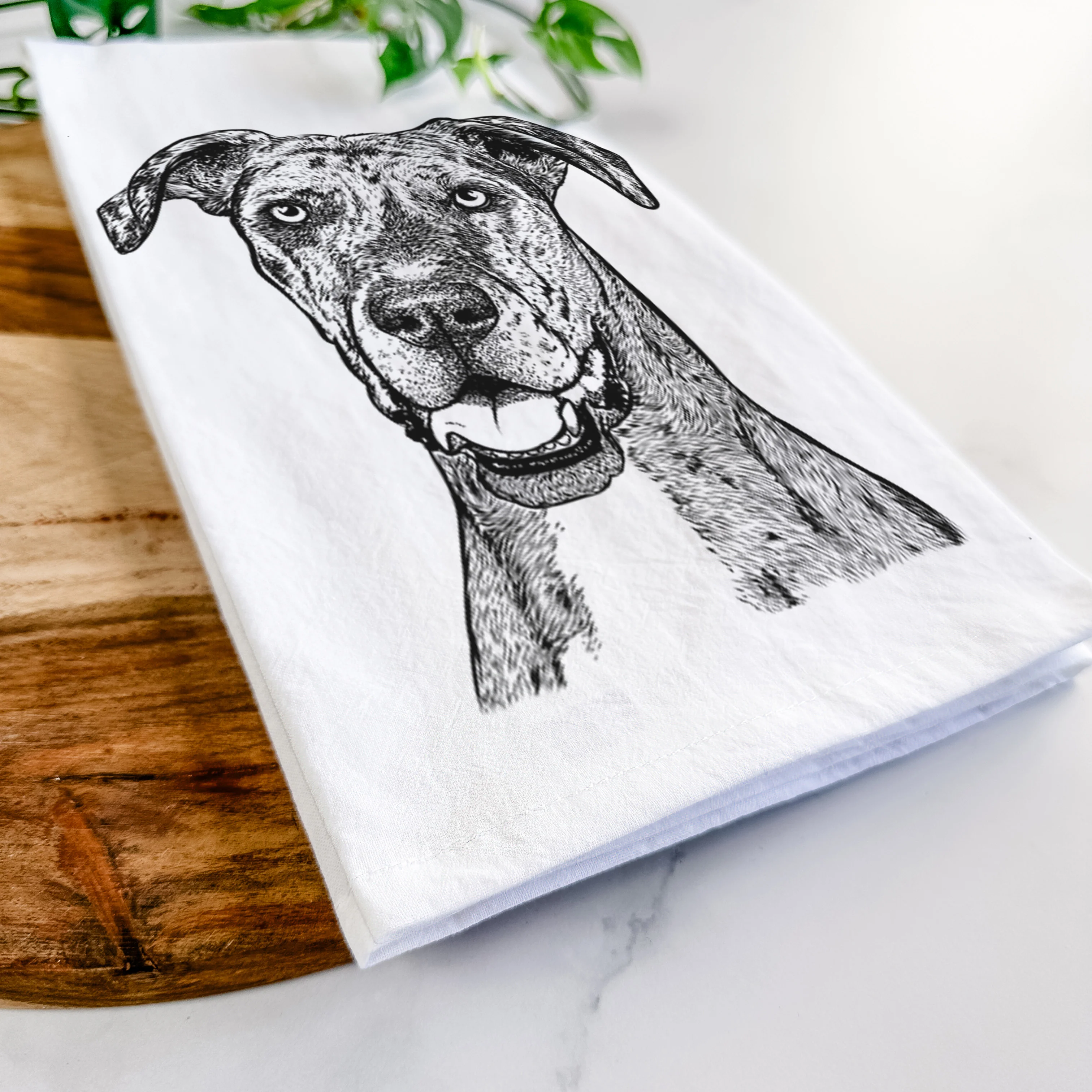 Athena the Merle Great Dane Tea Towel - Image 5