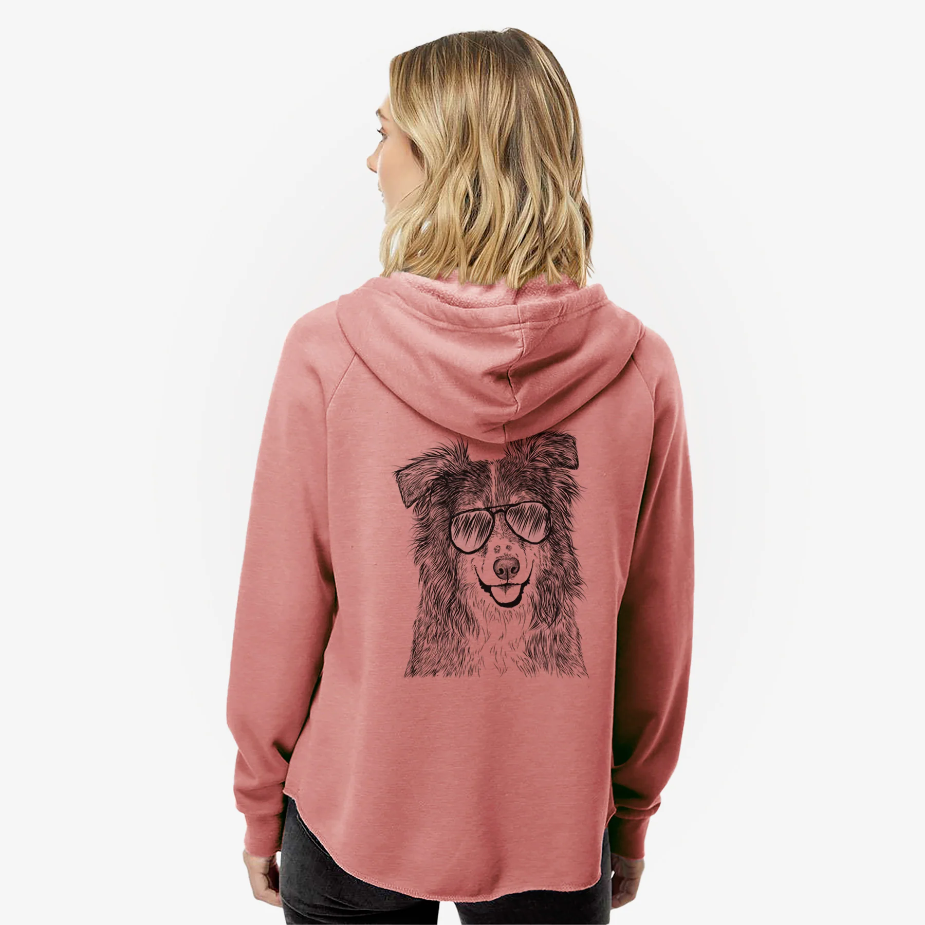 Aushe the Australian Shepherd - Women's Cali Wave Zip-Up Sweatshirt - Image 8