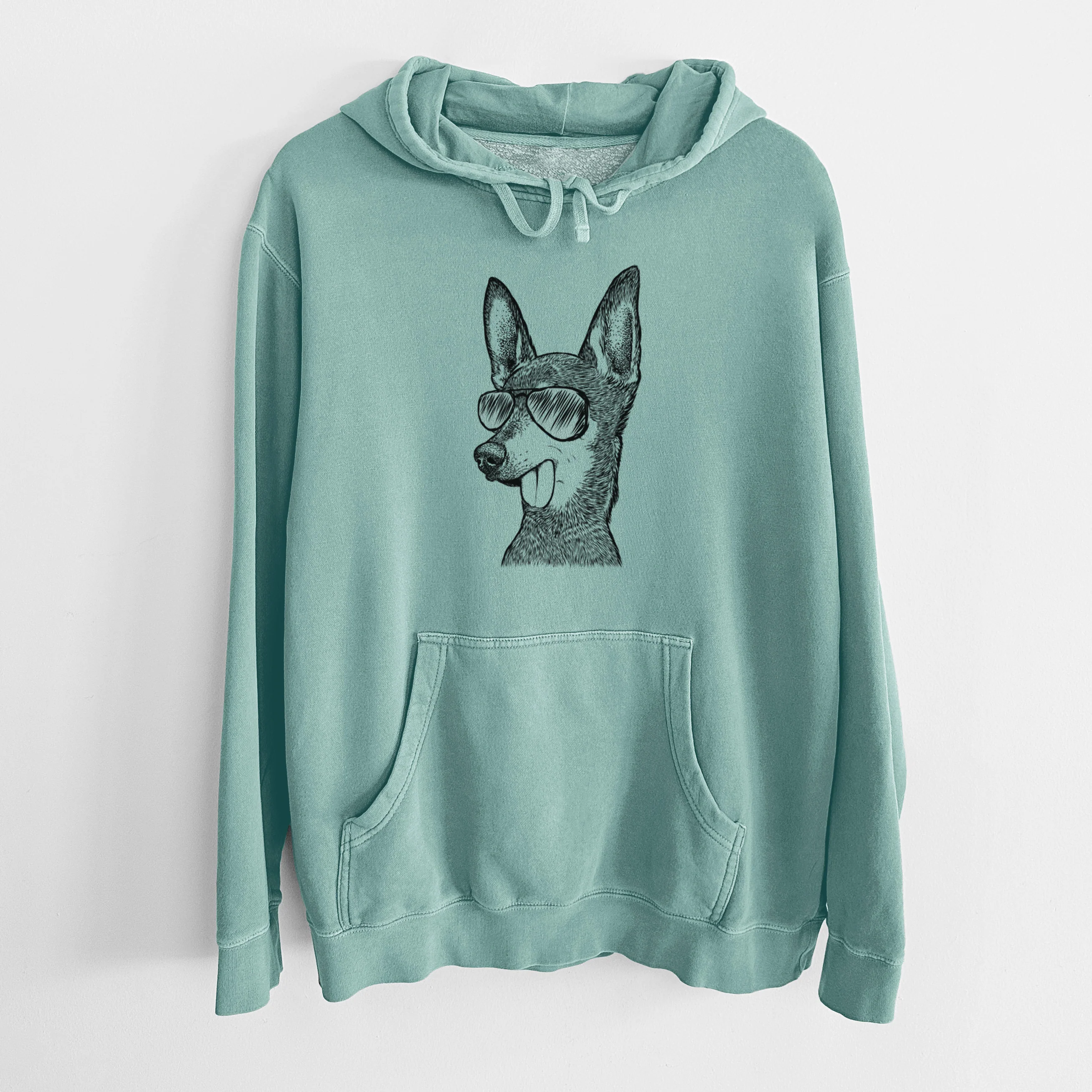 Aviator Aaron the Chihuahua - Unisex Pigment Dyed Hoodie - Image 10