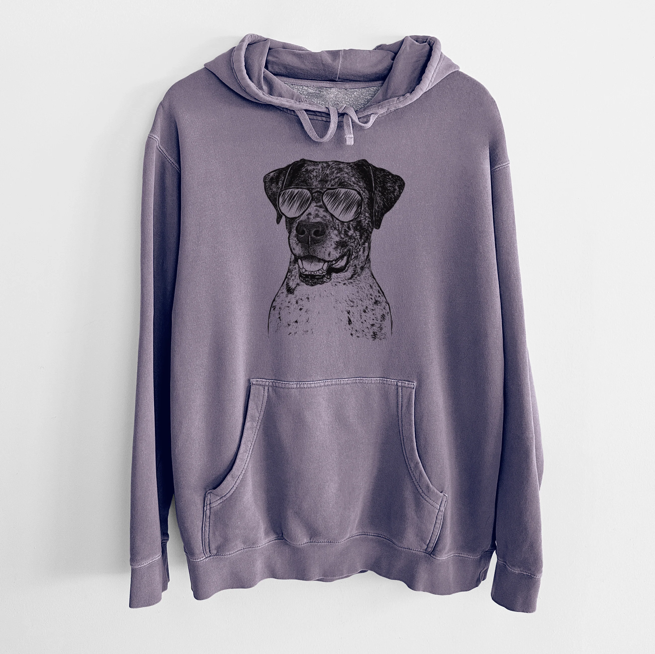Aviator Argos the Catahoula - Unisex Pigment Dyed Hoodie - Image 9