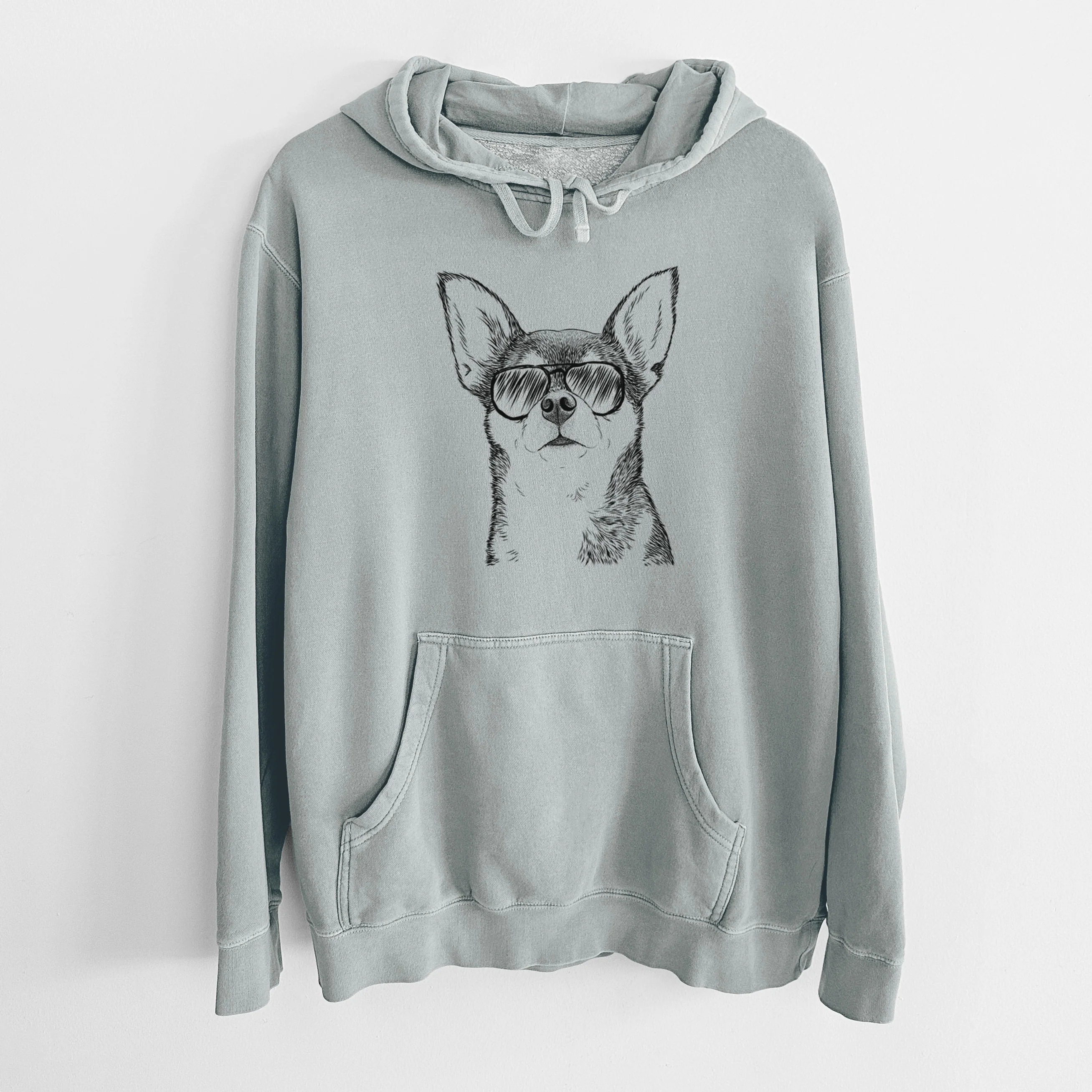 Aviator Baby the Chihuahua - Unisex Pigment Dyed Hoodie - Image 7