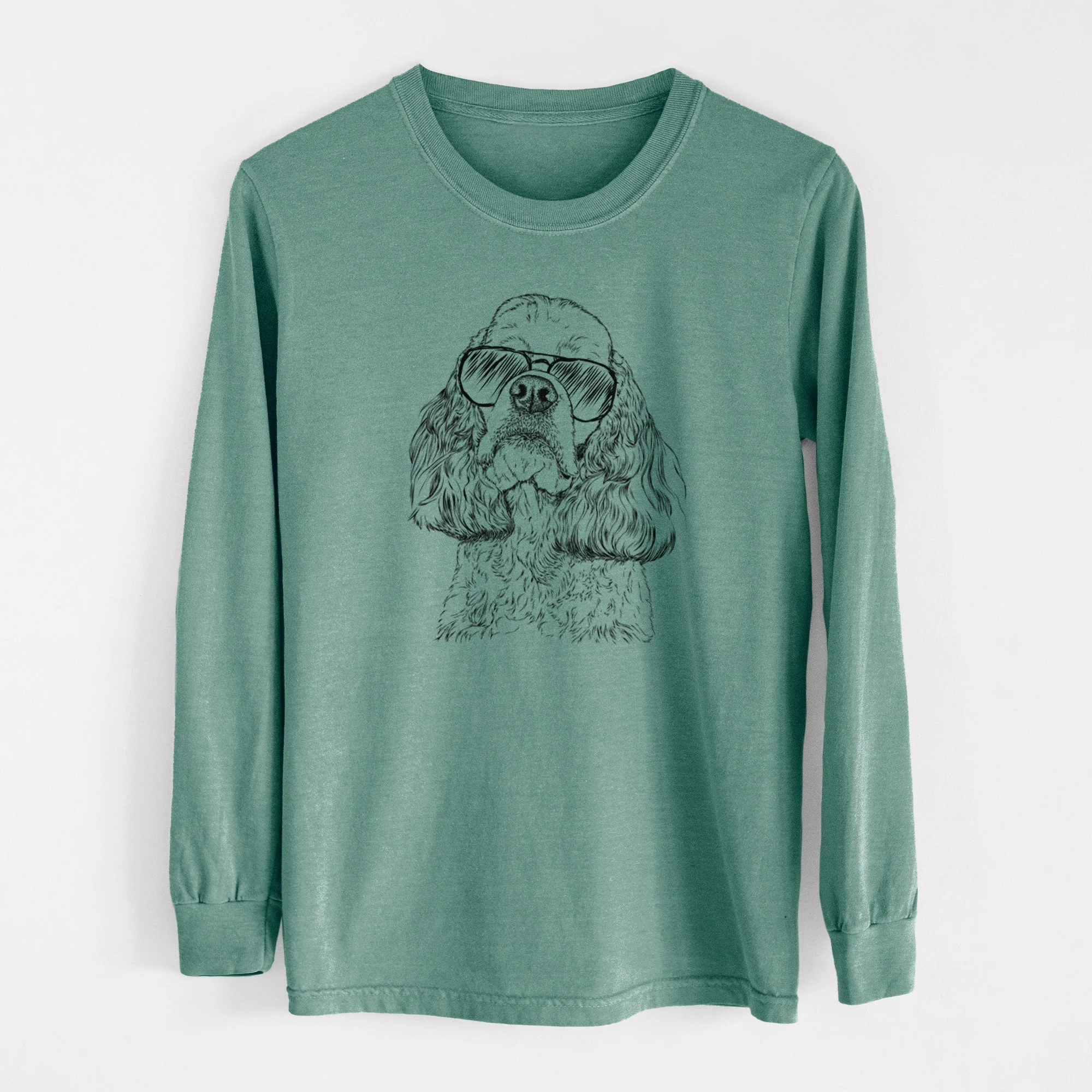 Aviator Bailey the American Cocker Spaniel - Men's Heavyweight 100% Cotton Long Sleeve - Image 13