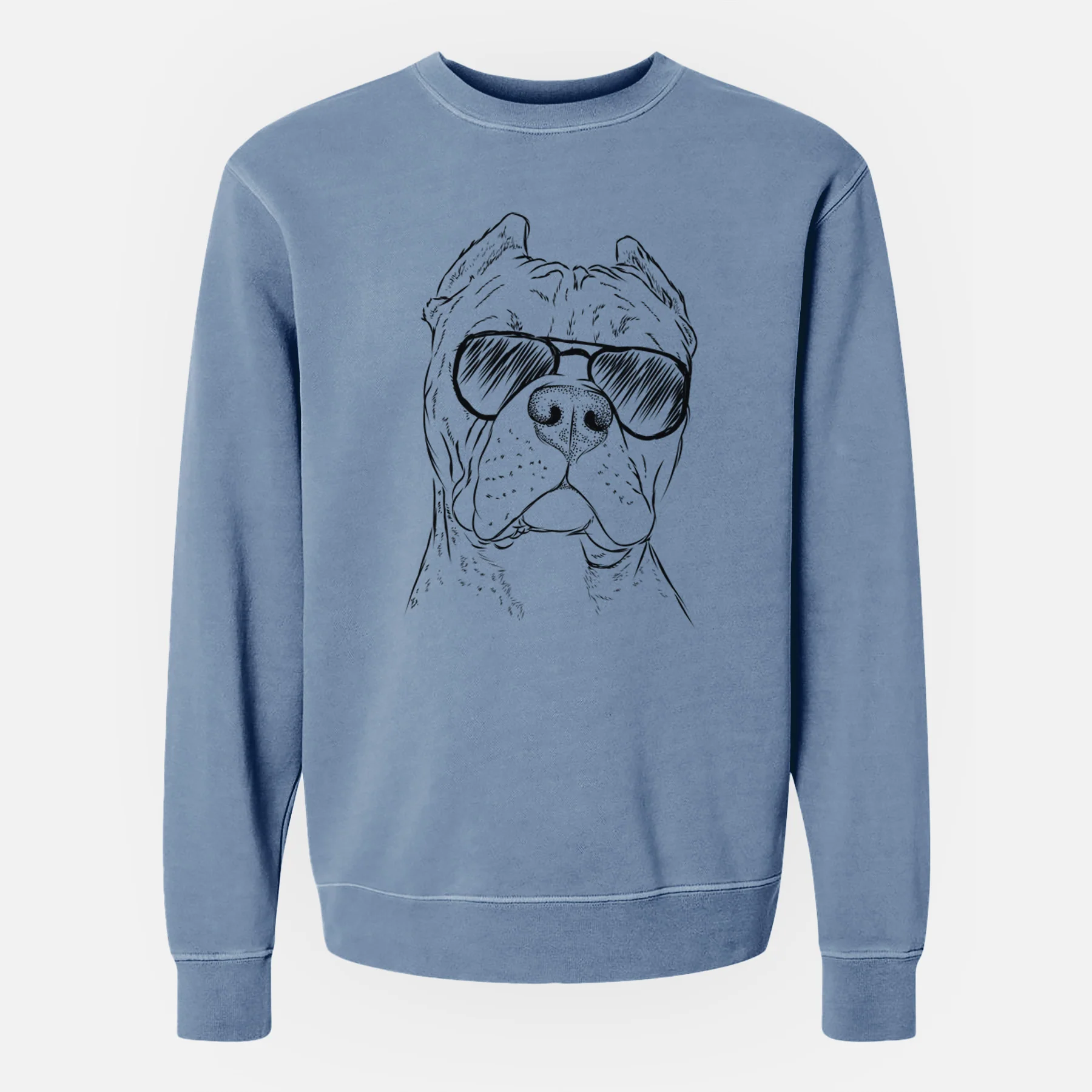 Aviator Bam Bam the Pitbull - Unisex Pigment Dyed Crew Sweatshirt - Image 6