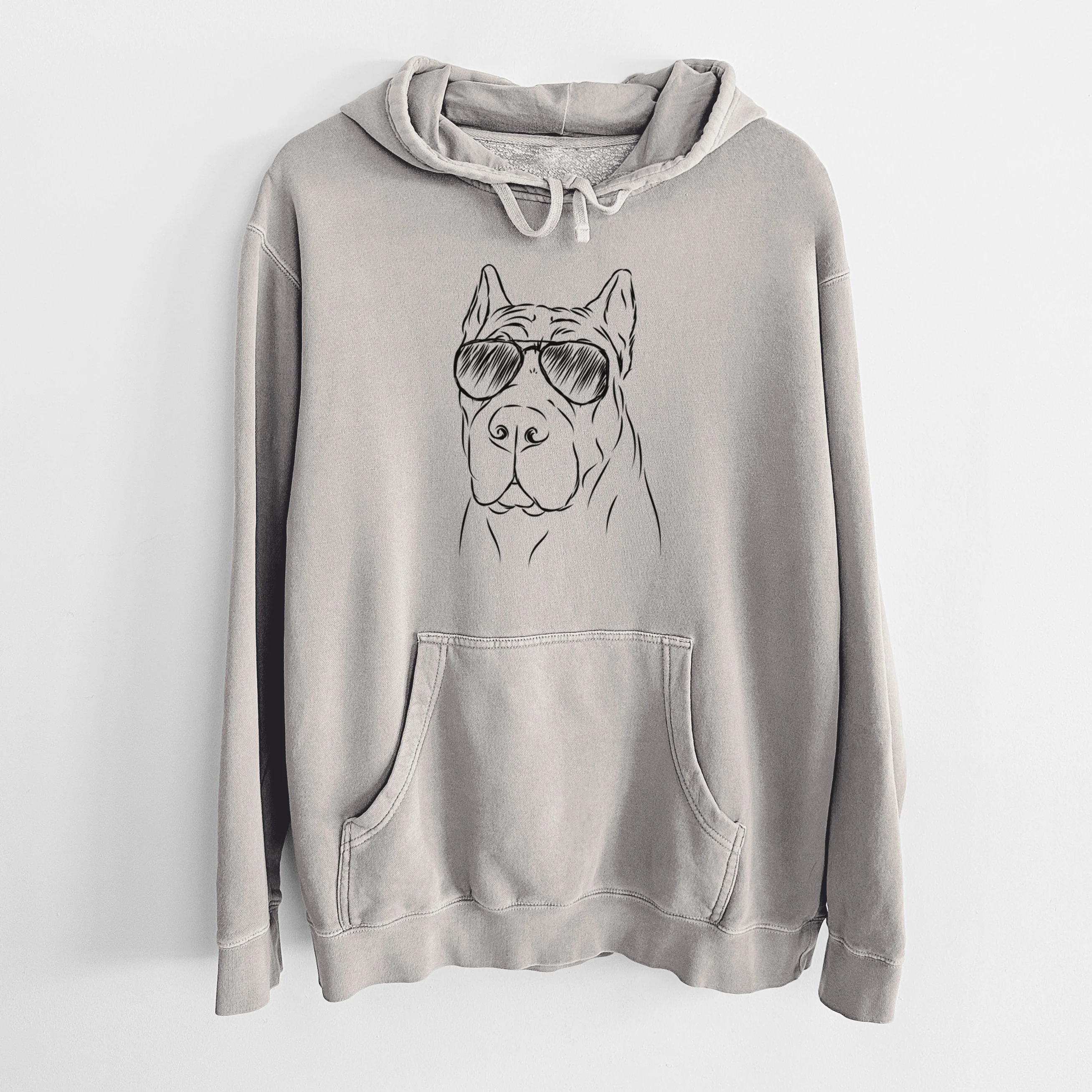 Aviator Bearson the Cane Corso - Unisex Pigment Dyed Hoodie - Image 5