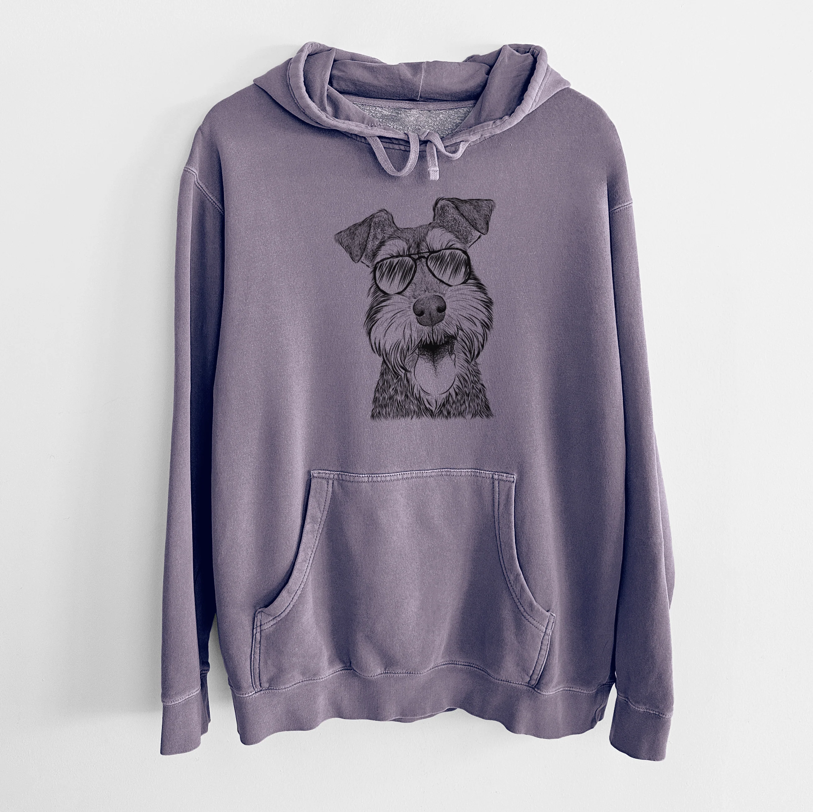 Aviator Bernadette the Mini Schnauzer - Unisex Pigment Dyed Hoodie - Image 9