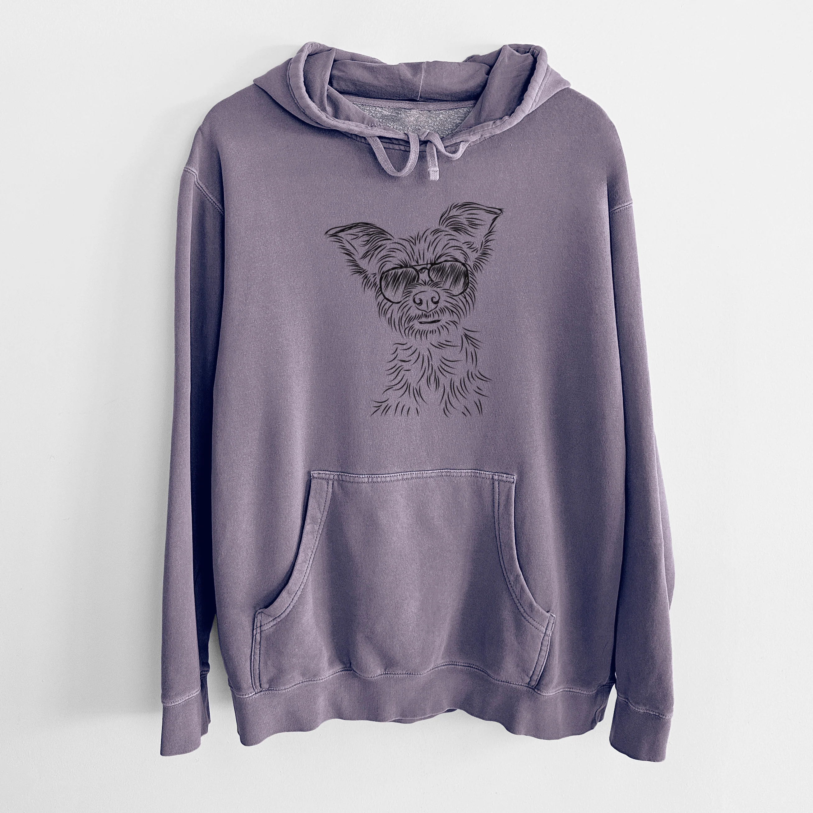 Aviator Bingo the Yorkshire Terrier - Unisex Pigment Dyed Hoodie - Image 9