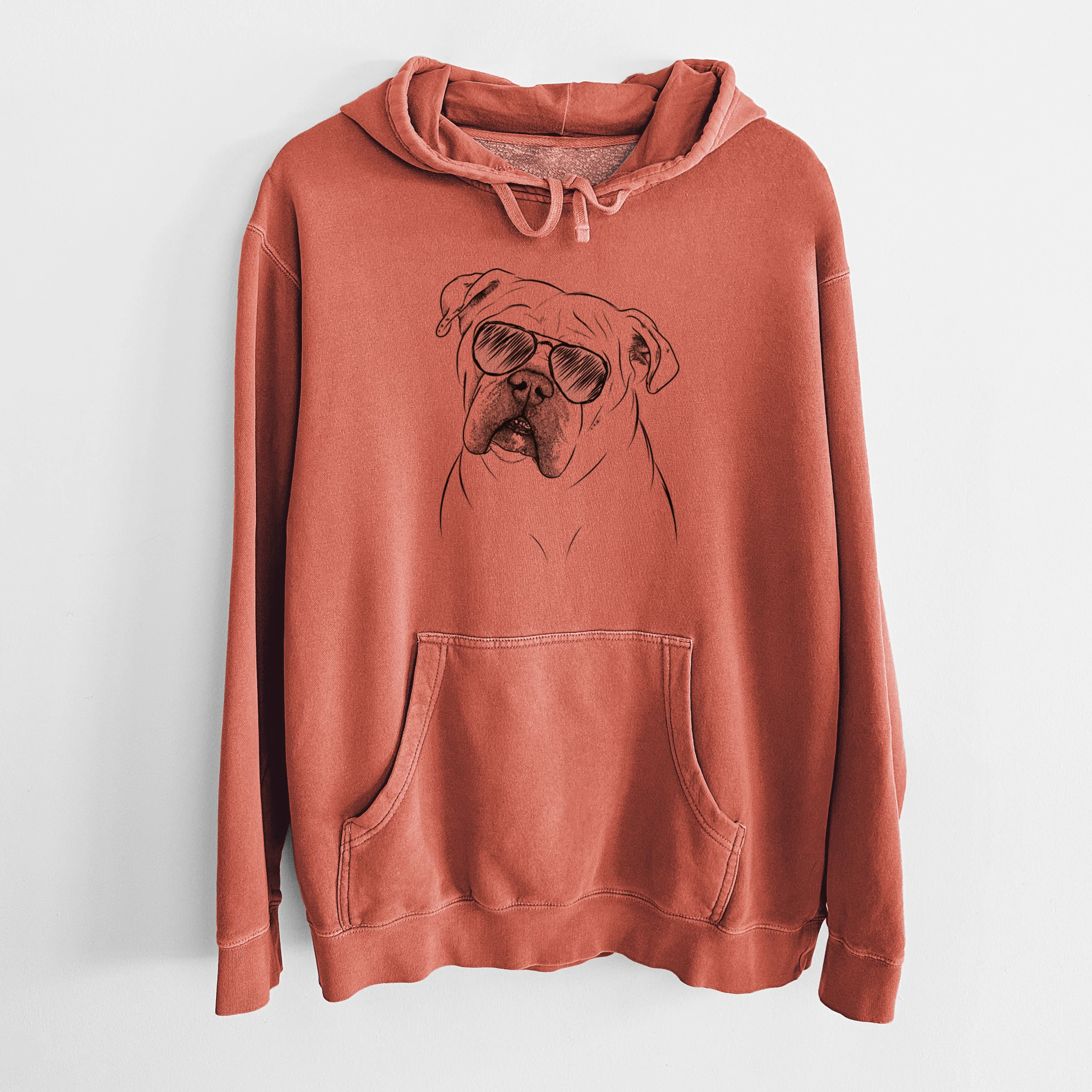 Aviator Blossom the English Bulldog - Unisex Pigment Dyed Hoodie - Image 8