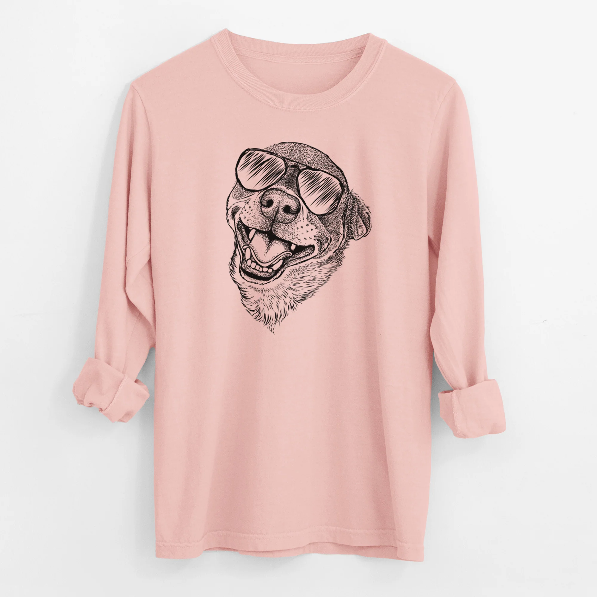 Aviator Boss the Chihuahua - Men's Heavyweight 100% Cotton Long Sleeve - Image 12