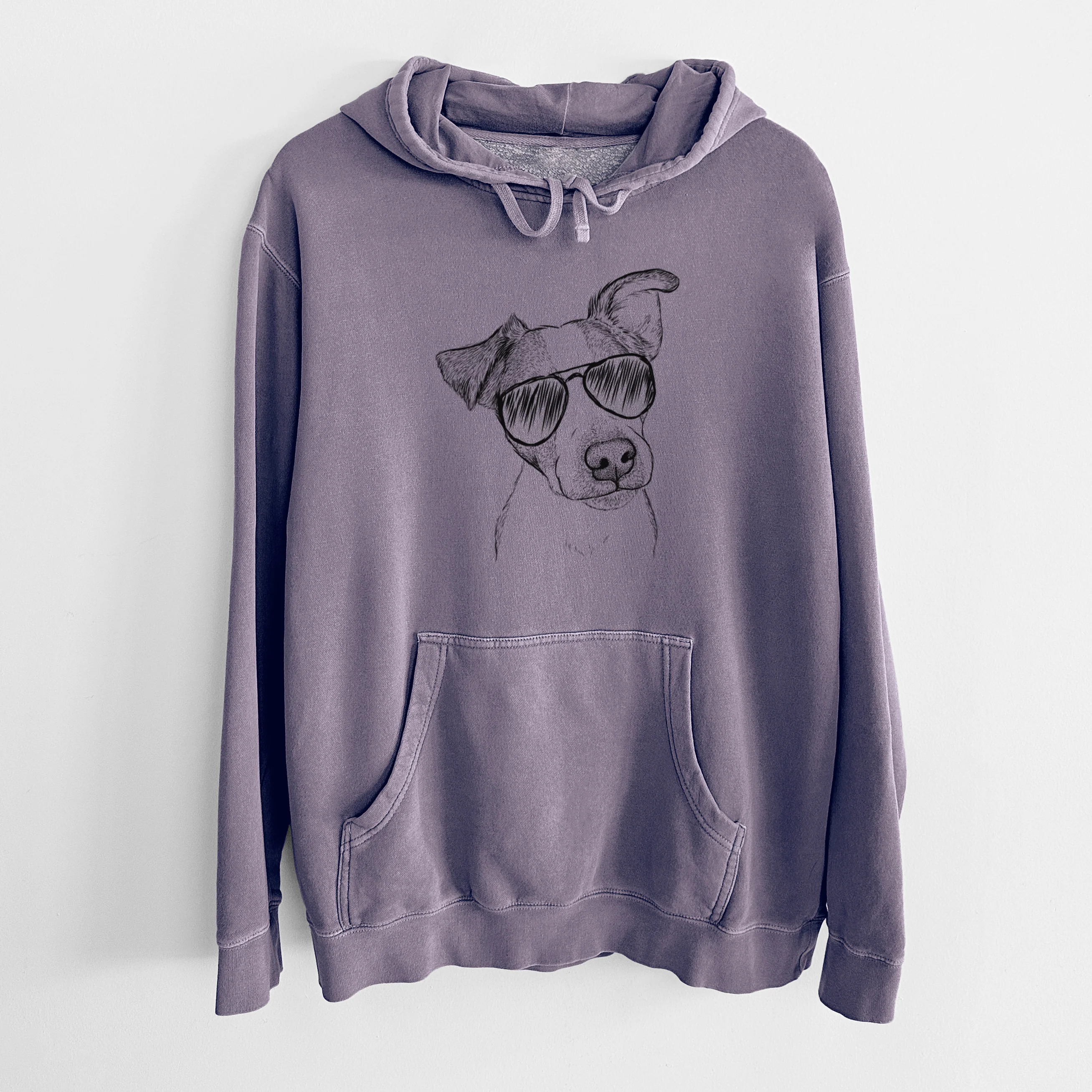 Aviator Bosse the Jack Russell Terrier - Unisex Pigment Dyed Hoodie - Image 9
