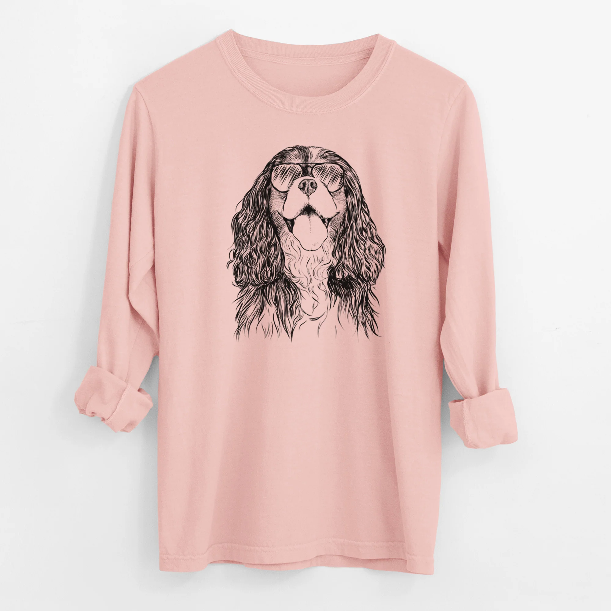 Aviator Brandy the Cavalier King Charles Spaniel - Men's Heavyweight 100% Cotton Long Sleeve - Image 12