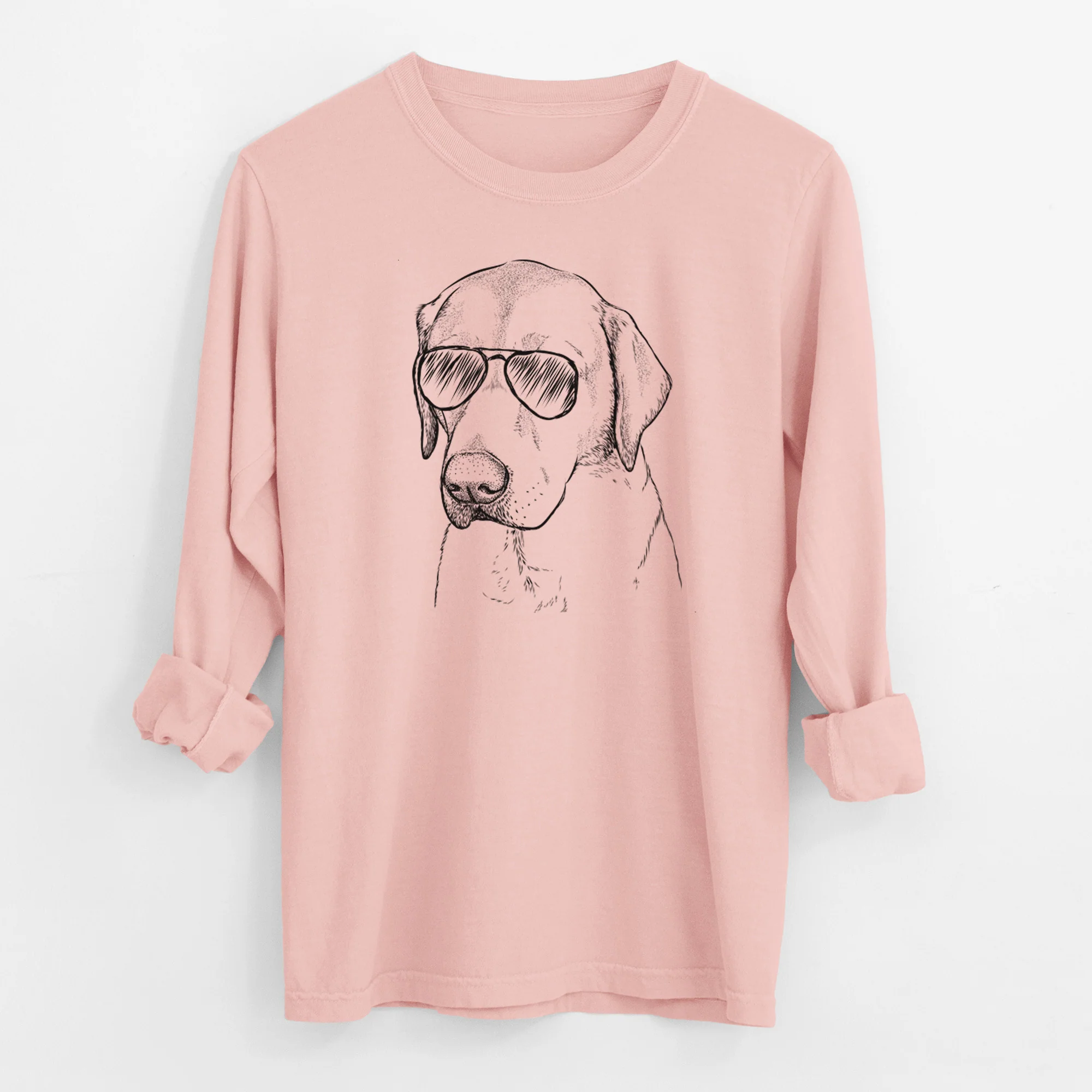 Aviator Braxton the Yellow Lab - Men's Heavyweight 100% Cotton Long Sleeve - Image 12