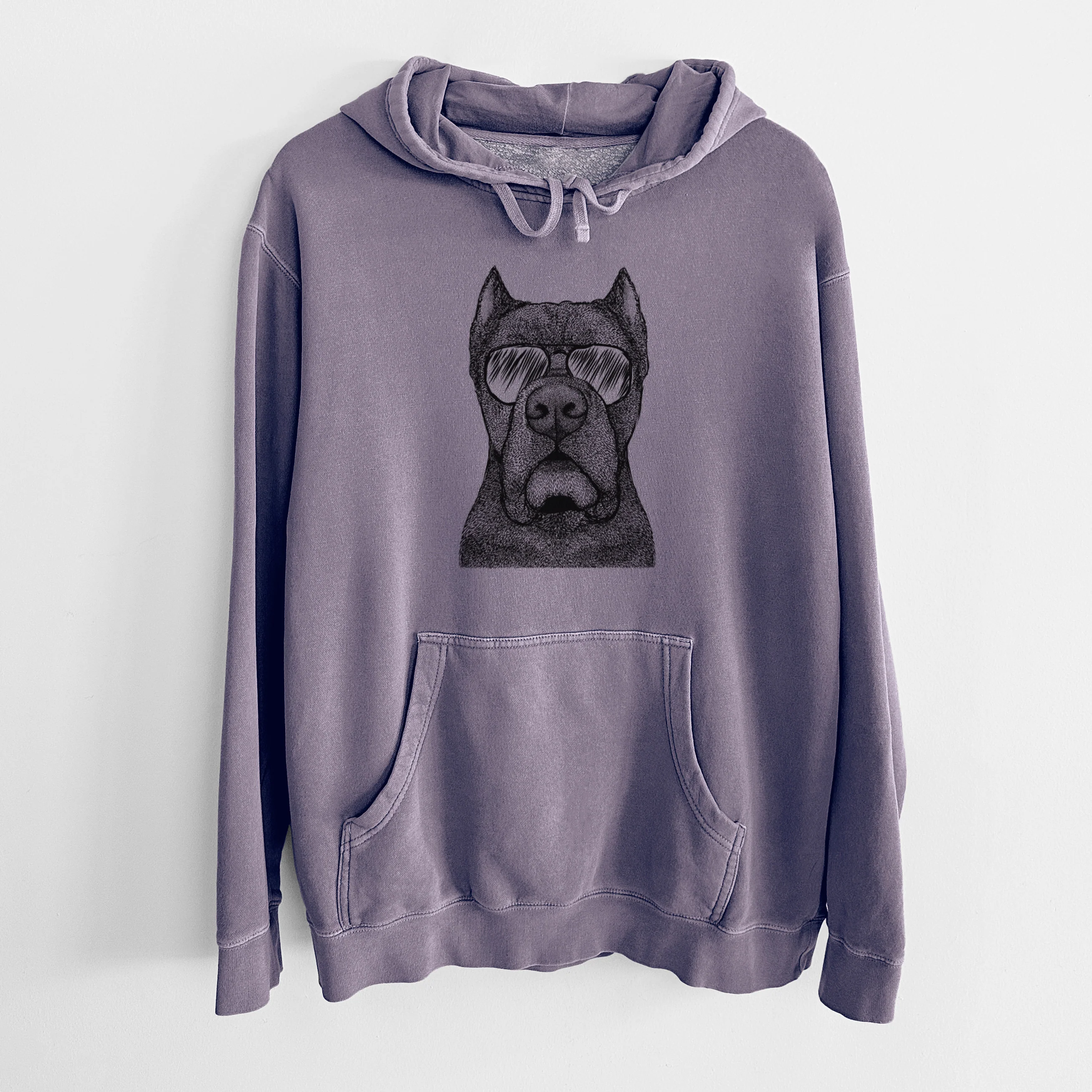 Aviator Bruno the Cane Corso - Unisex Pigment Dyed Hoodie - Image 9