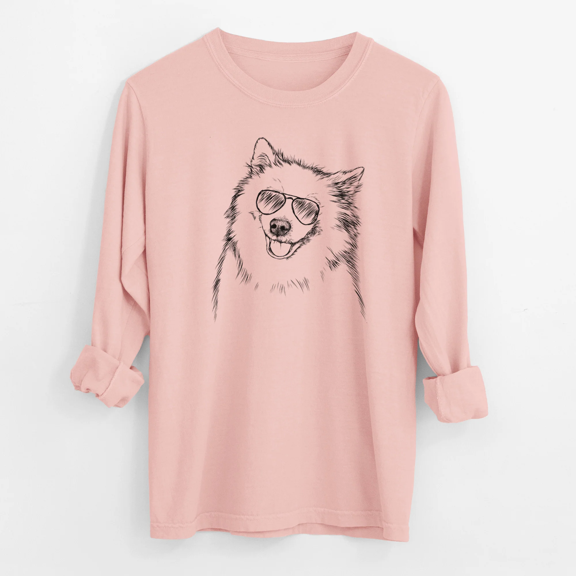 Aviator Caico the Samoyed - Men's Heavyweight 100% Cotton Long Sleeve - Image 12