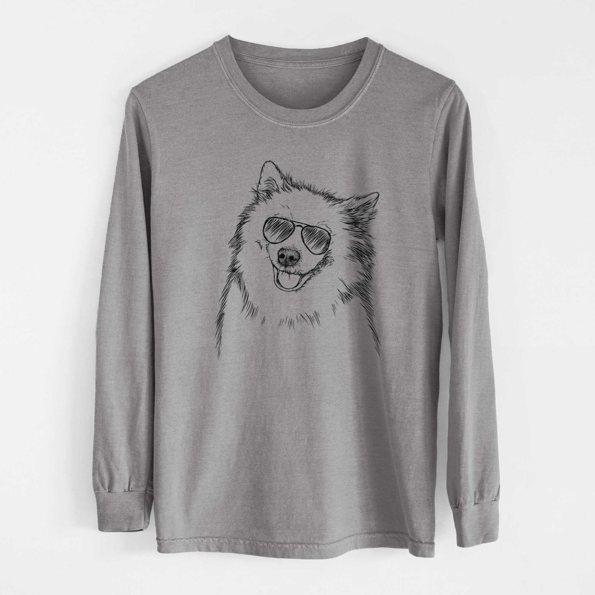 Aviator Caico the Samoyed - Men's Heavyweight 100% Cotton Long Sleeve - Image 7