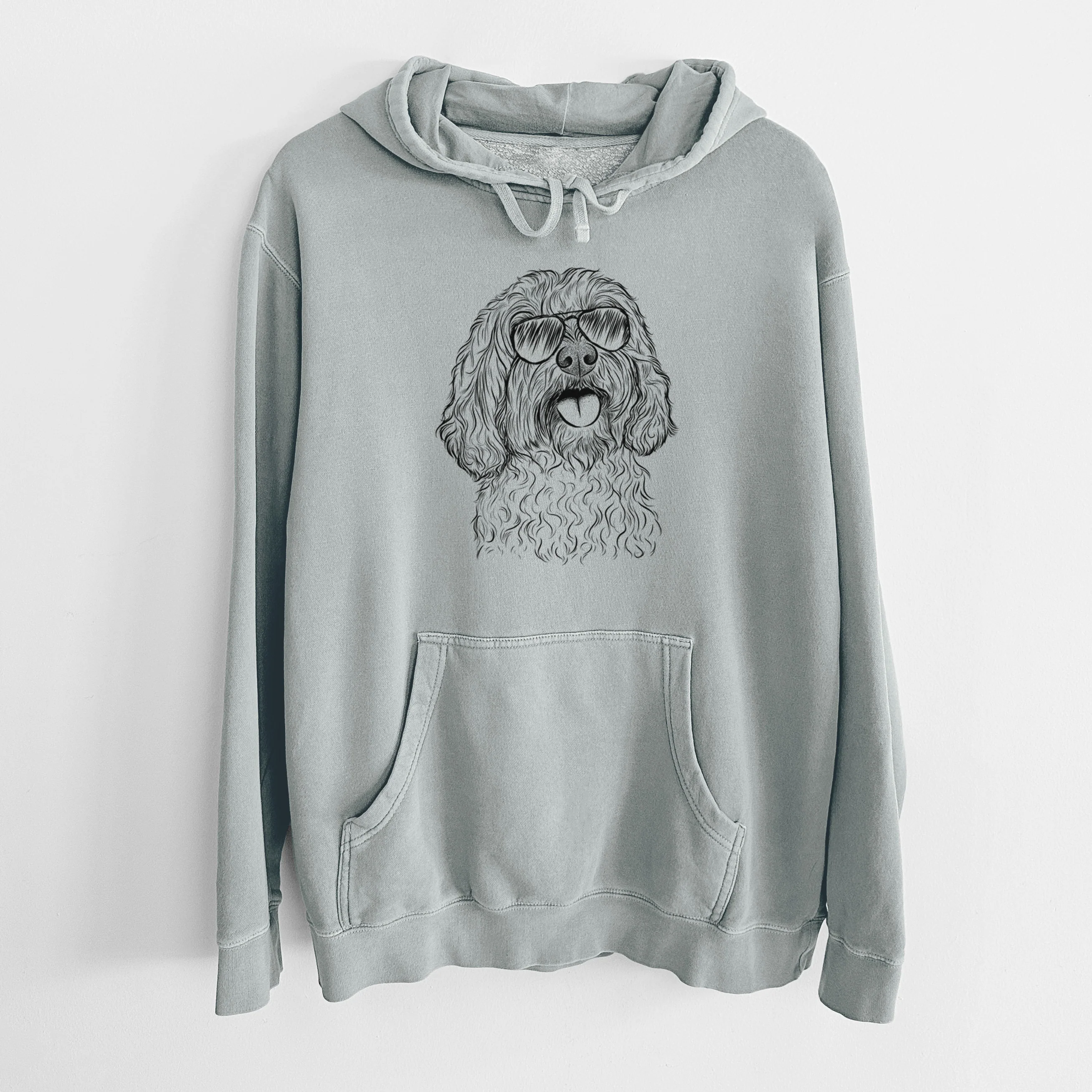 Aviator Cali the Cavapoo - Unisex Pigment Dyed Hoodie - Image 7