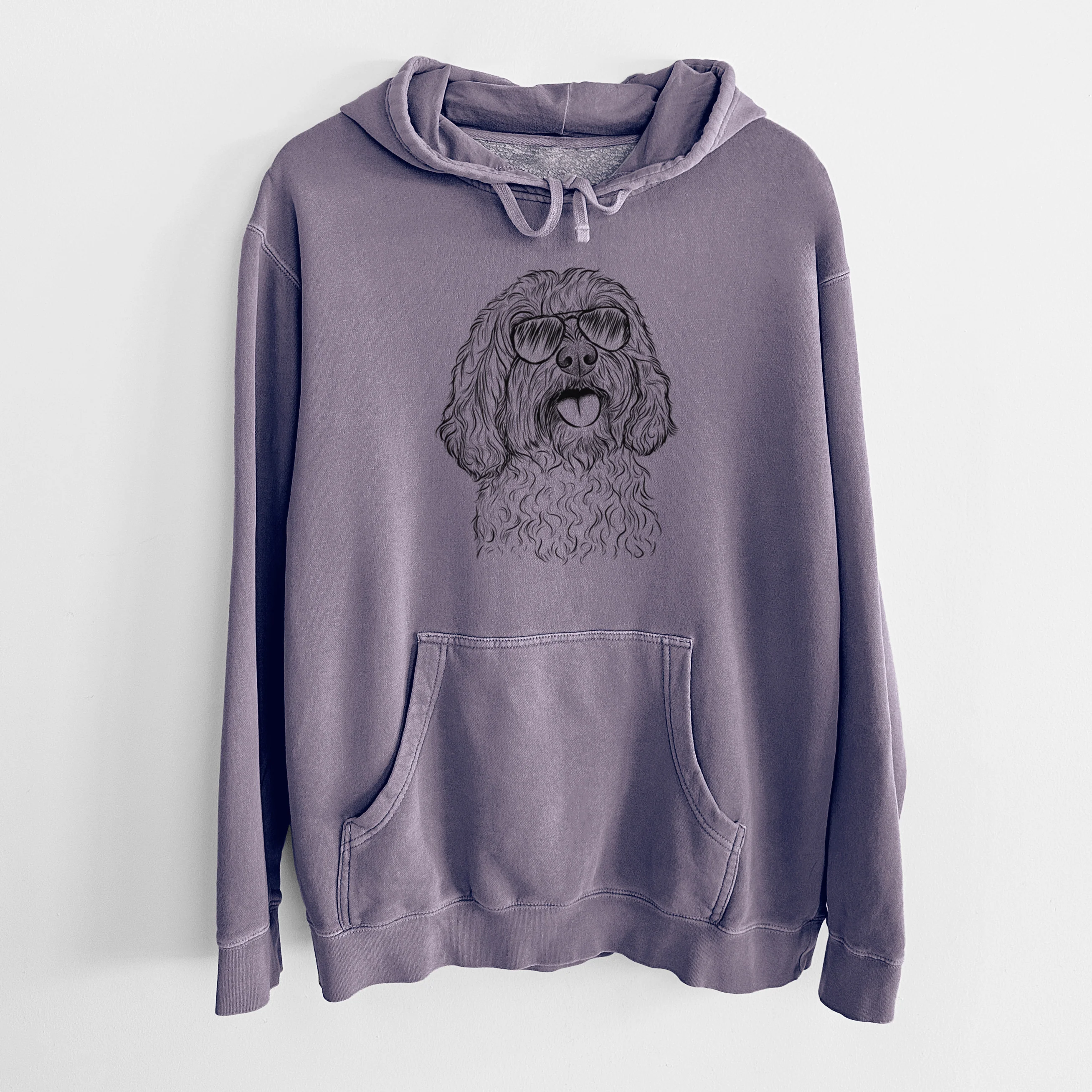 Aviator Cali the Cavapoo - Unisex Pigment Dyed Hoodie - Image 9