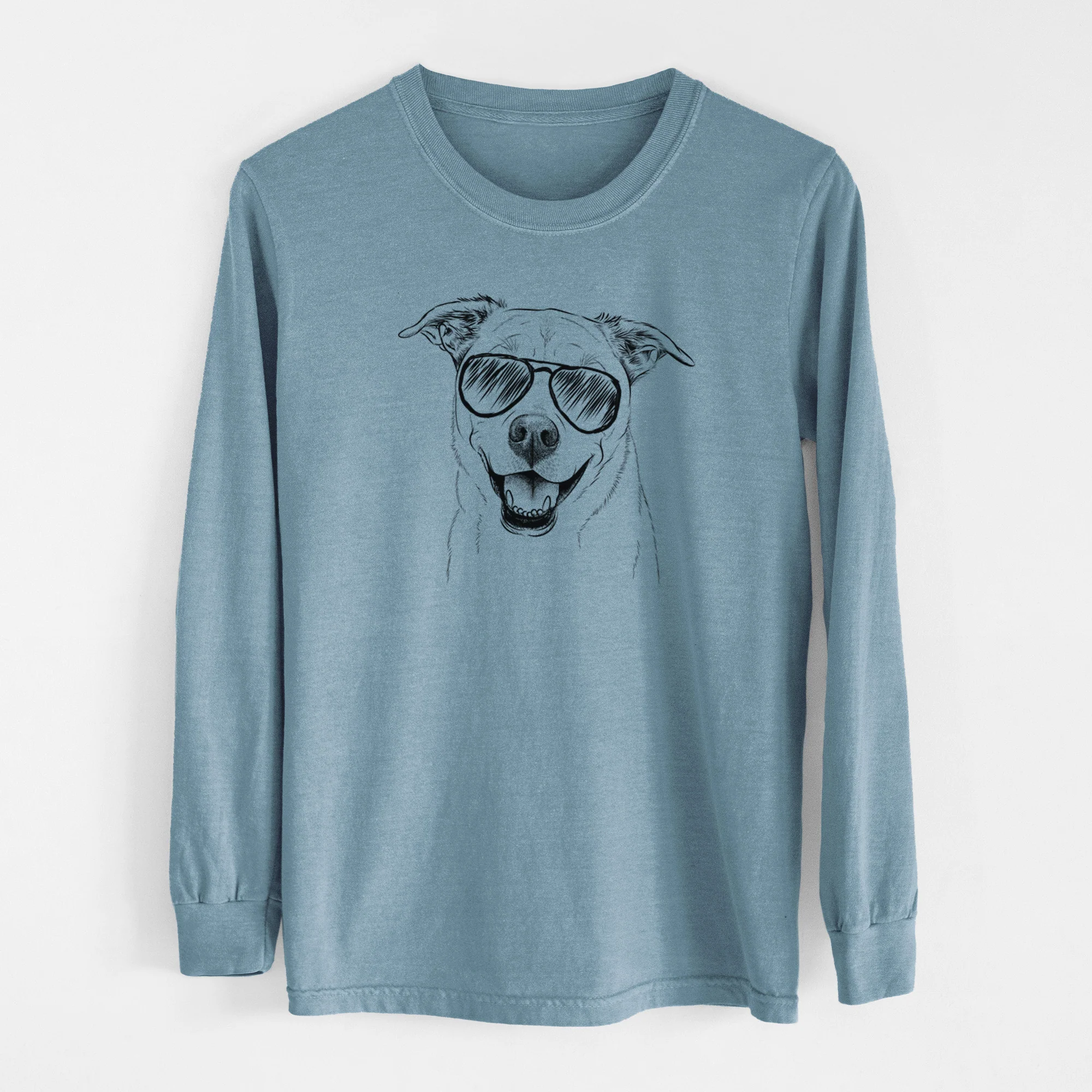 Aviator Carl the Mixed Breed - Men's Heavyweight 100% Cotton Long Sleeve - Image 7