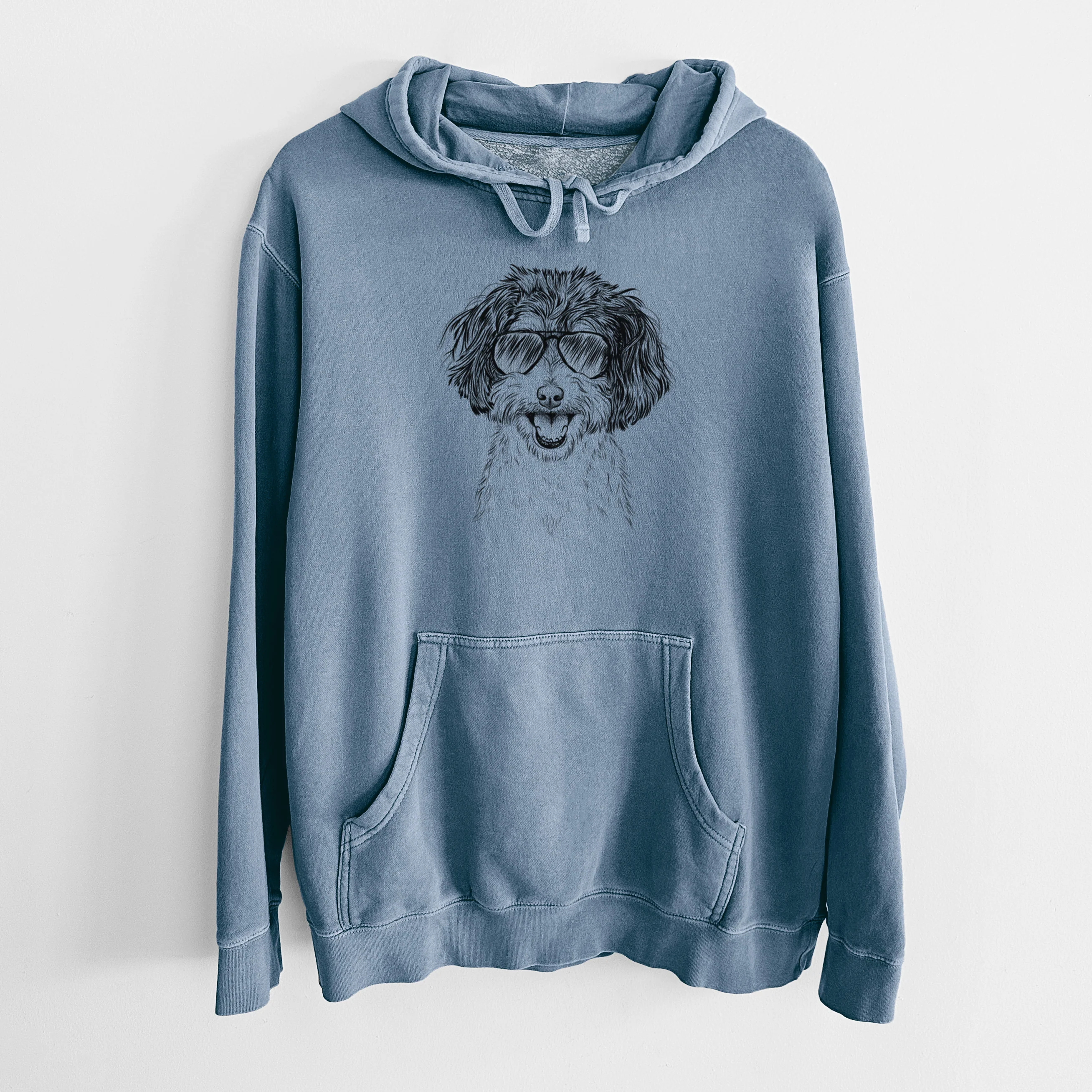 Aviator Carlos the Cavapoo - Unisex Pigment Dyed Hoodie