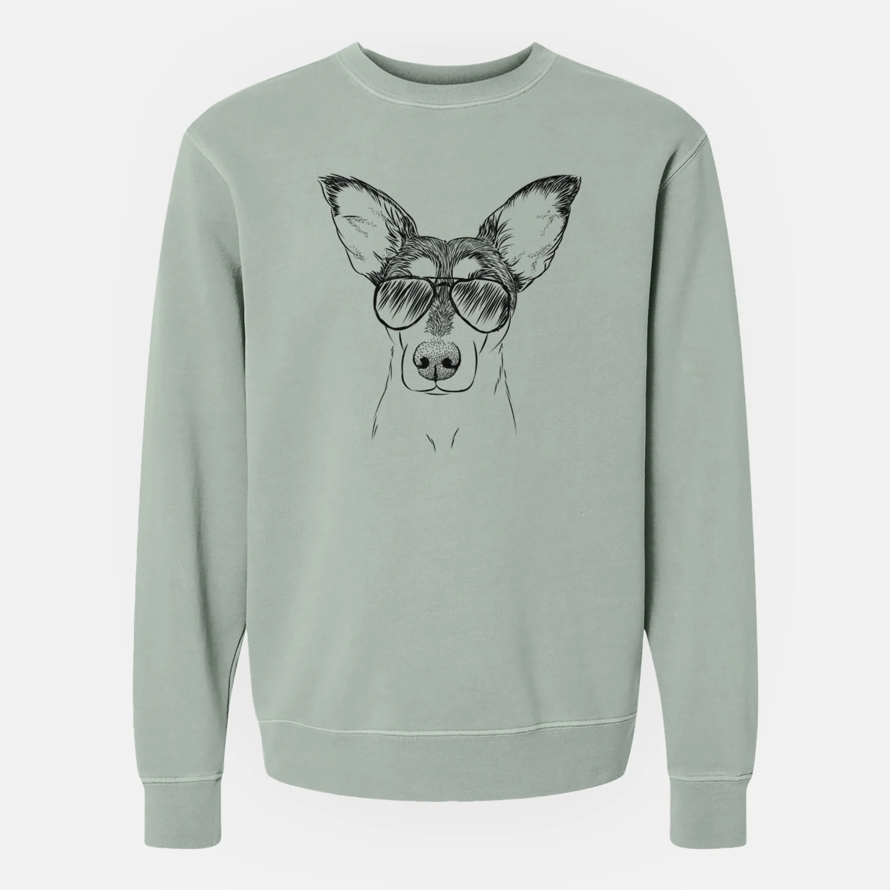 Aviator Chloe the Doxie Mix - Unisex Pigment Dyed Crew Sweatshirt - Image 5