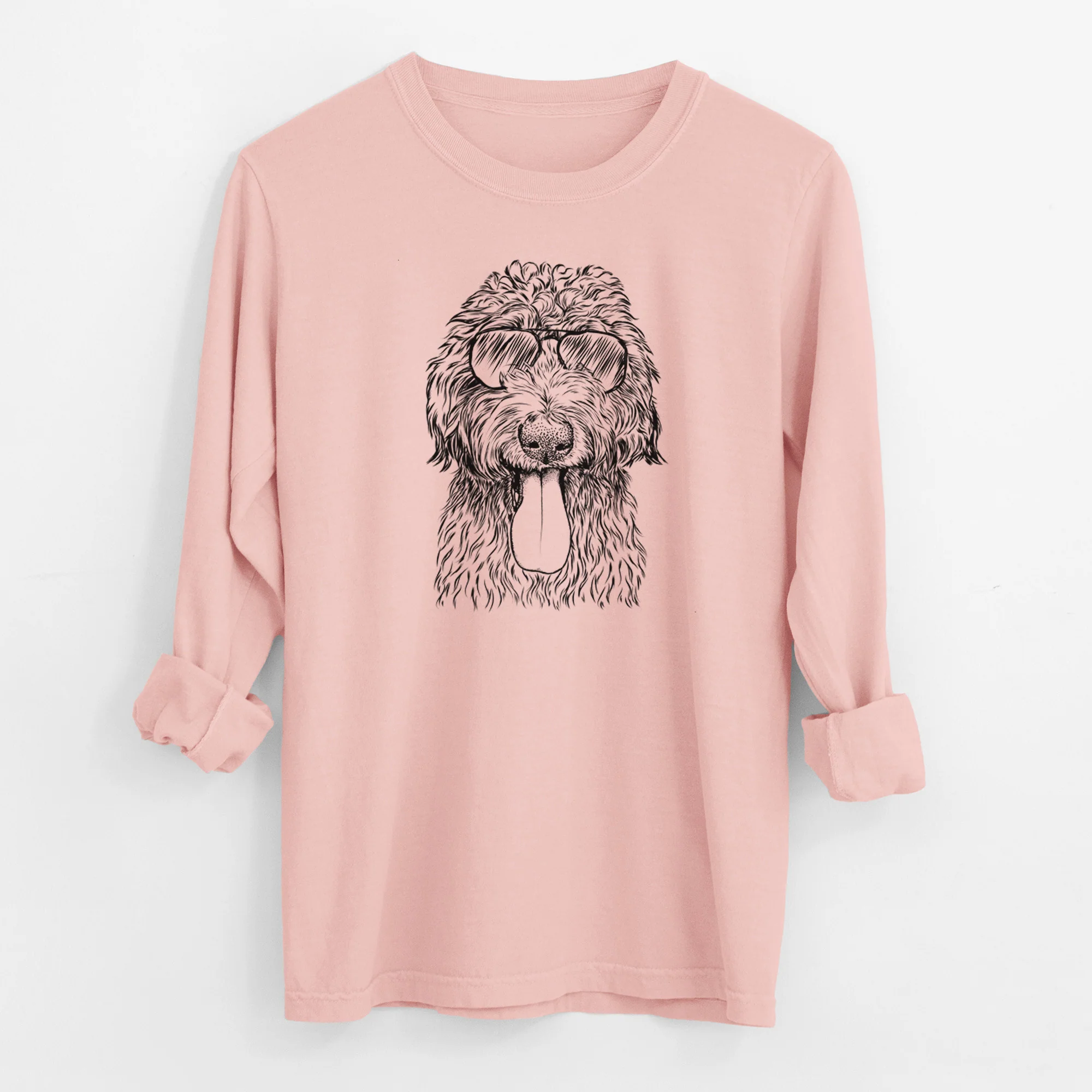 Aviator CiCi Paulk the Aussiedoodle - Men's Heavyweight 100% Cotton Long Sleeve - Image 12