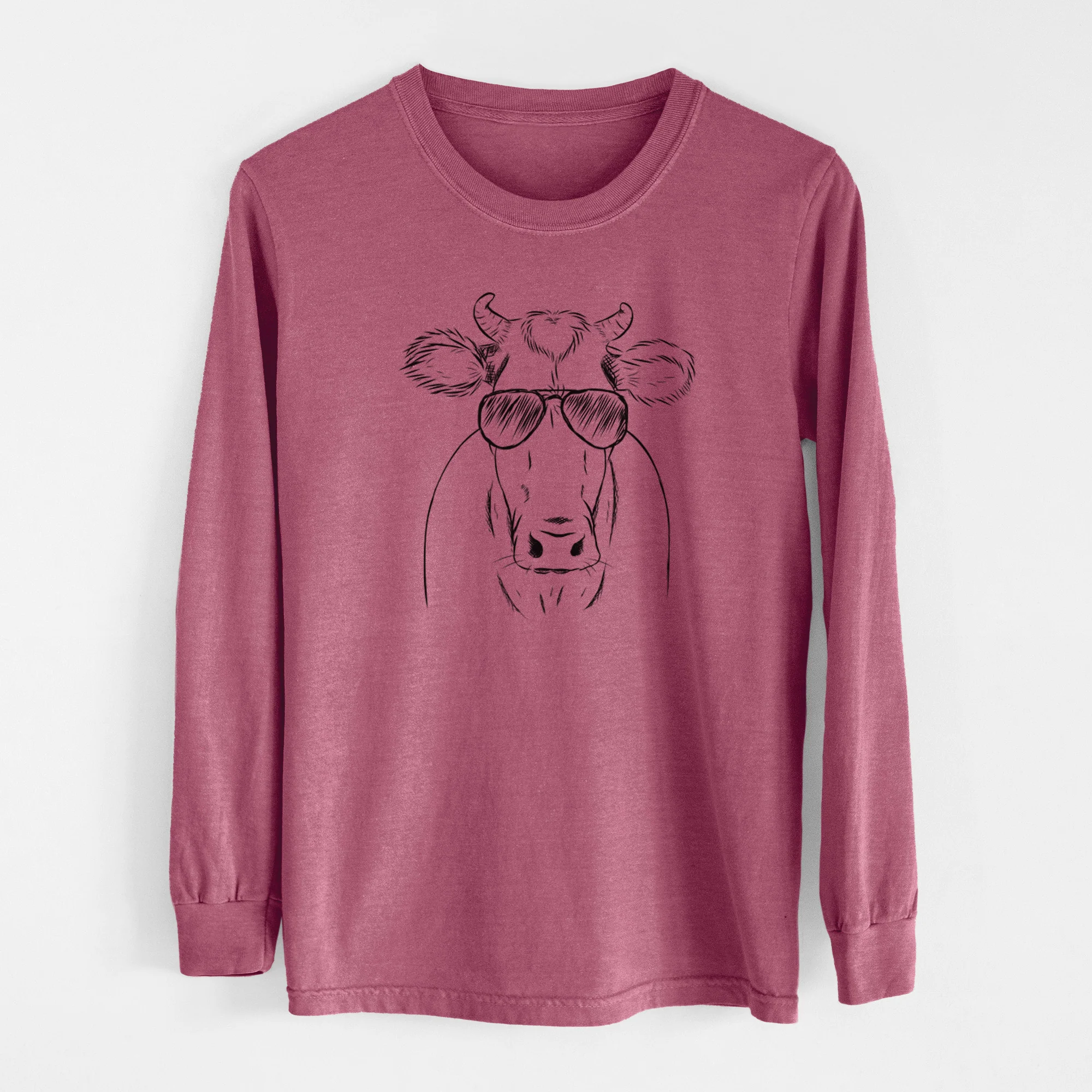 Aviator Cruz the Cow - Men's Heavyweight 100% Cotton Long Sleeve - Image 11