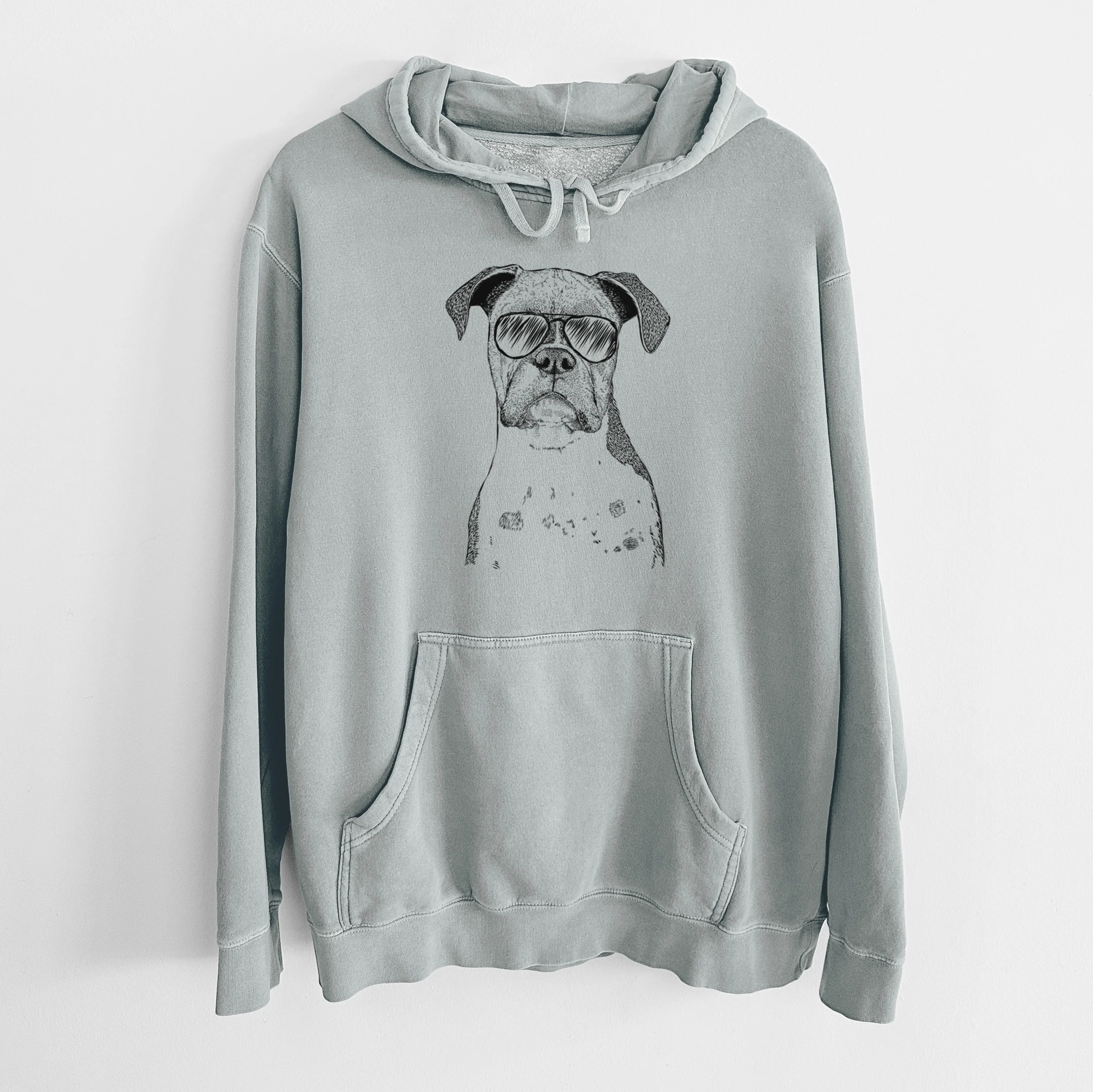 Aviator Daisy the Boxer - Unisex Pigment Dyed Hoodie - Image 7