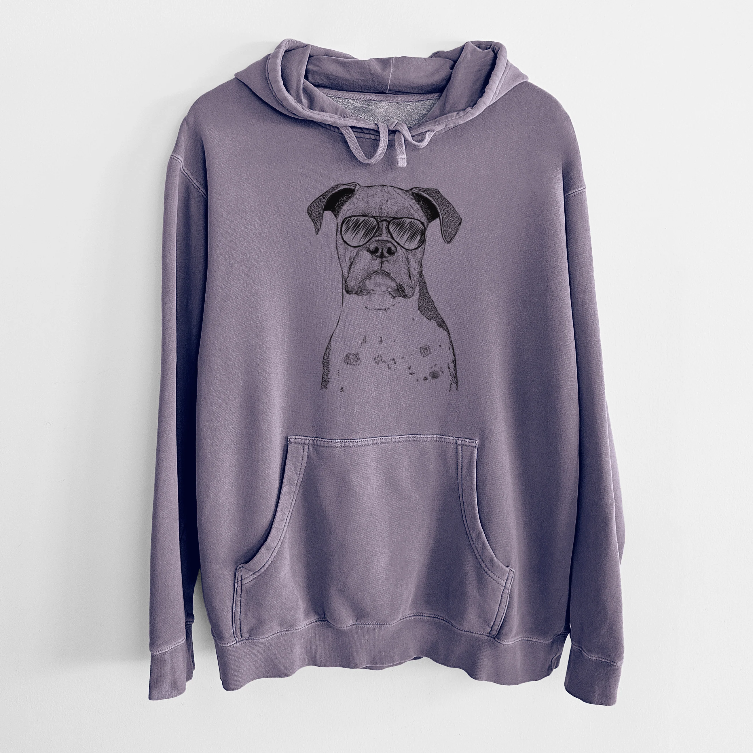 Aviator Daisy the Boxer - Unisex Pigment Dyed Hoodie - Image 9