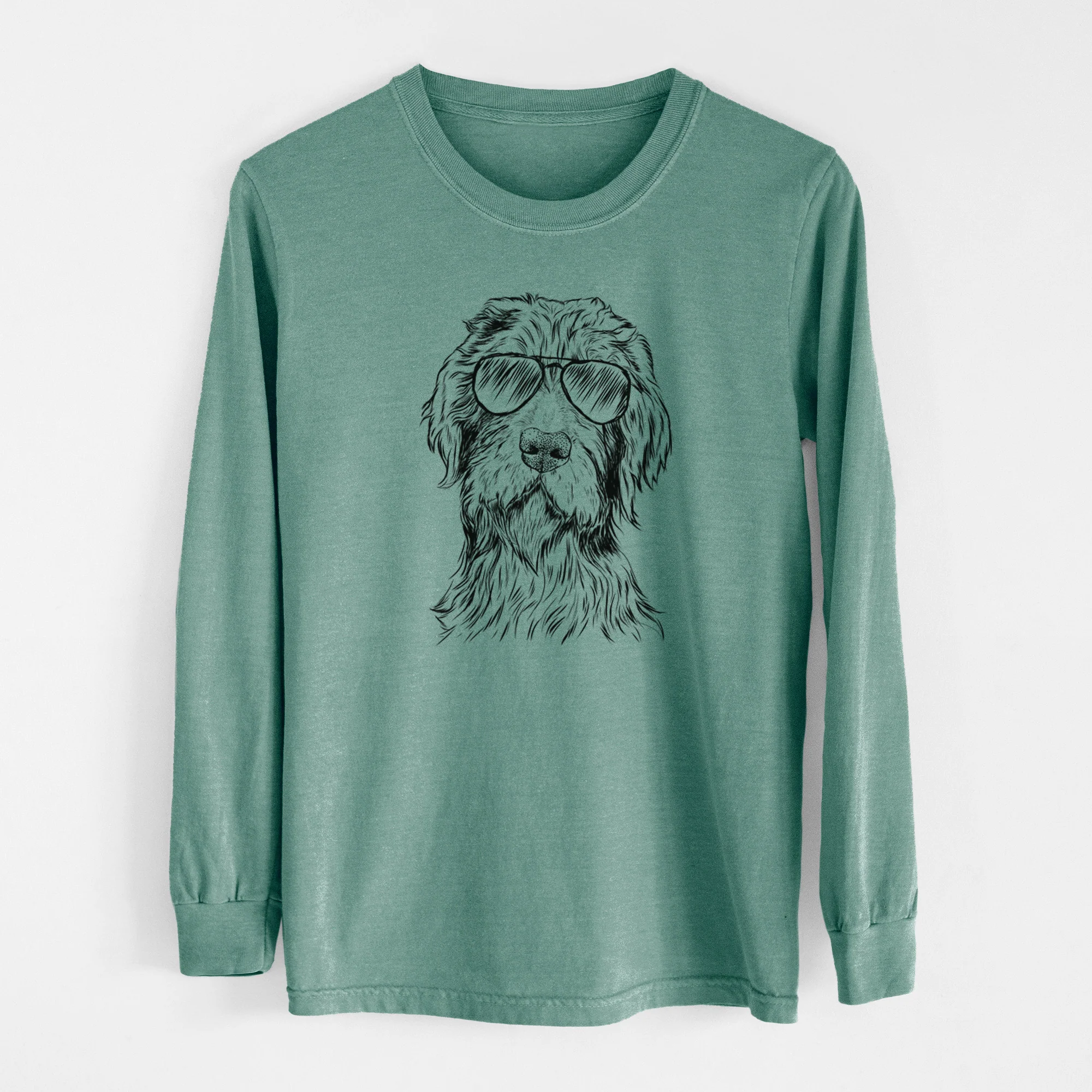 Aviator Doc Holliday the Pudelpointer - Men's Heavyweight 100% Cotton Long Sleeve - Image 13