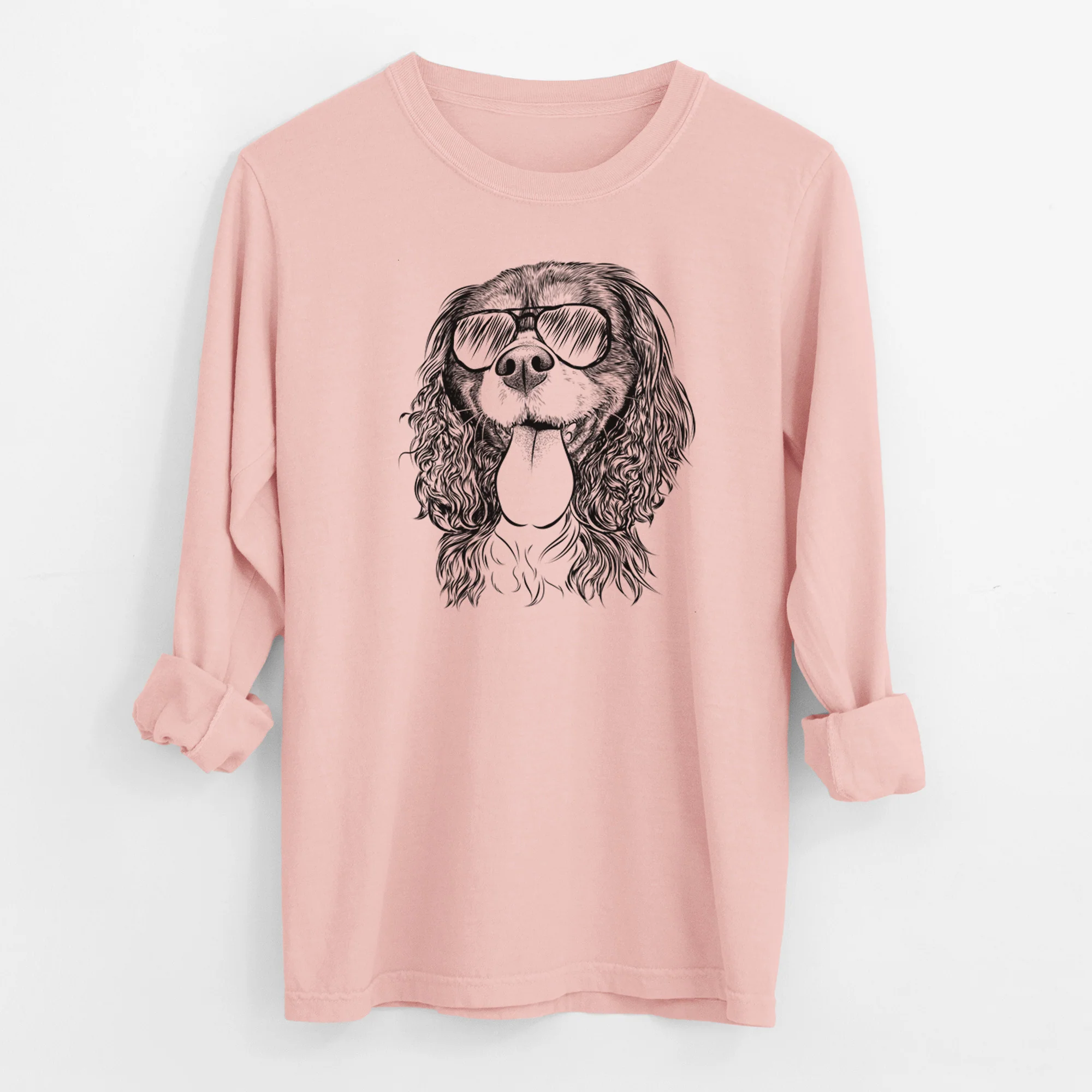 Aviator Elizabeth the Cavalier King Charles Spaniel - Men's Heavyweight 100% Cotton Long Sleeve - Image 12