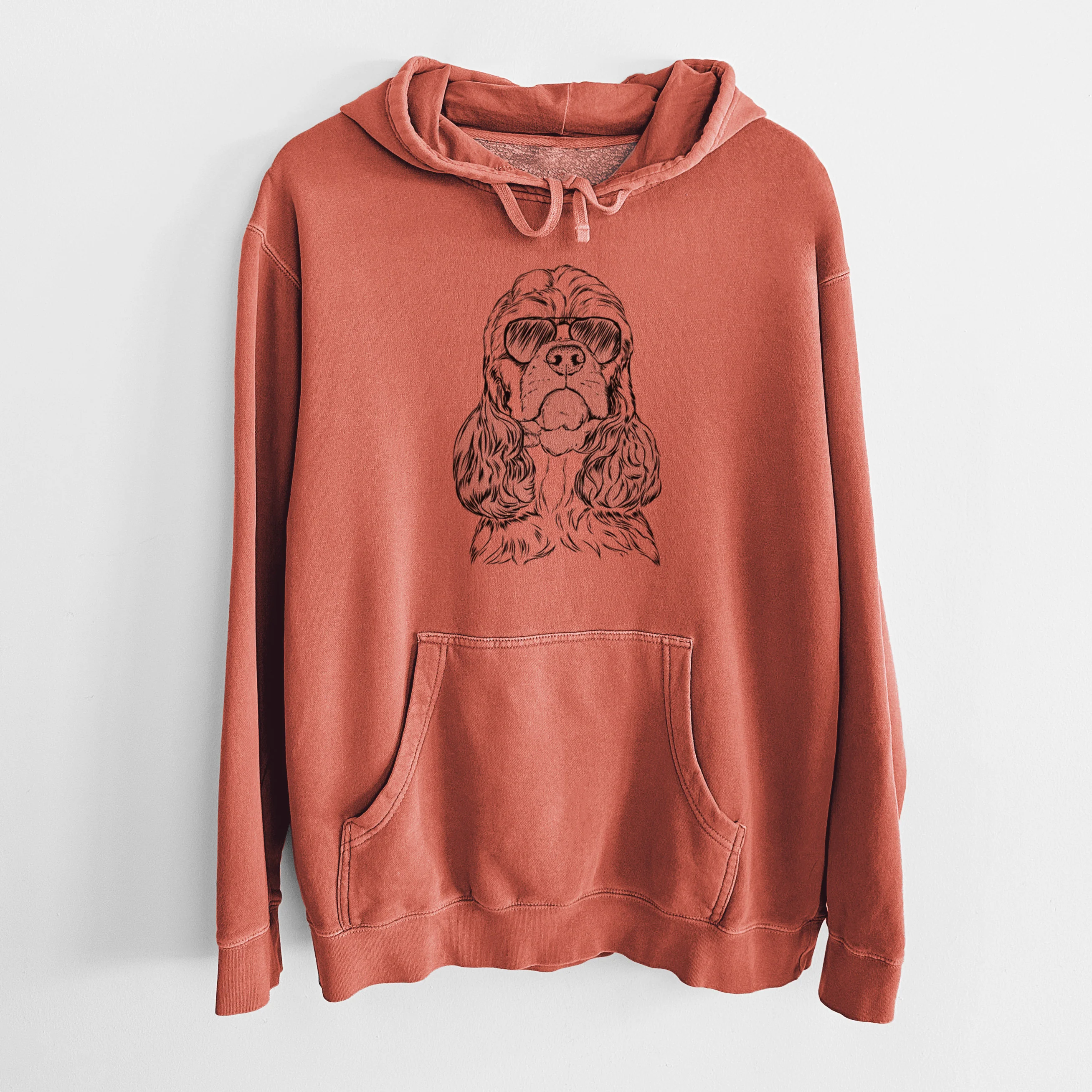 Aviator Emma the Cocker Spaniel - Unisex Pigment Dyed Hoodie - Image 8