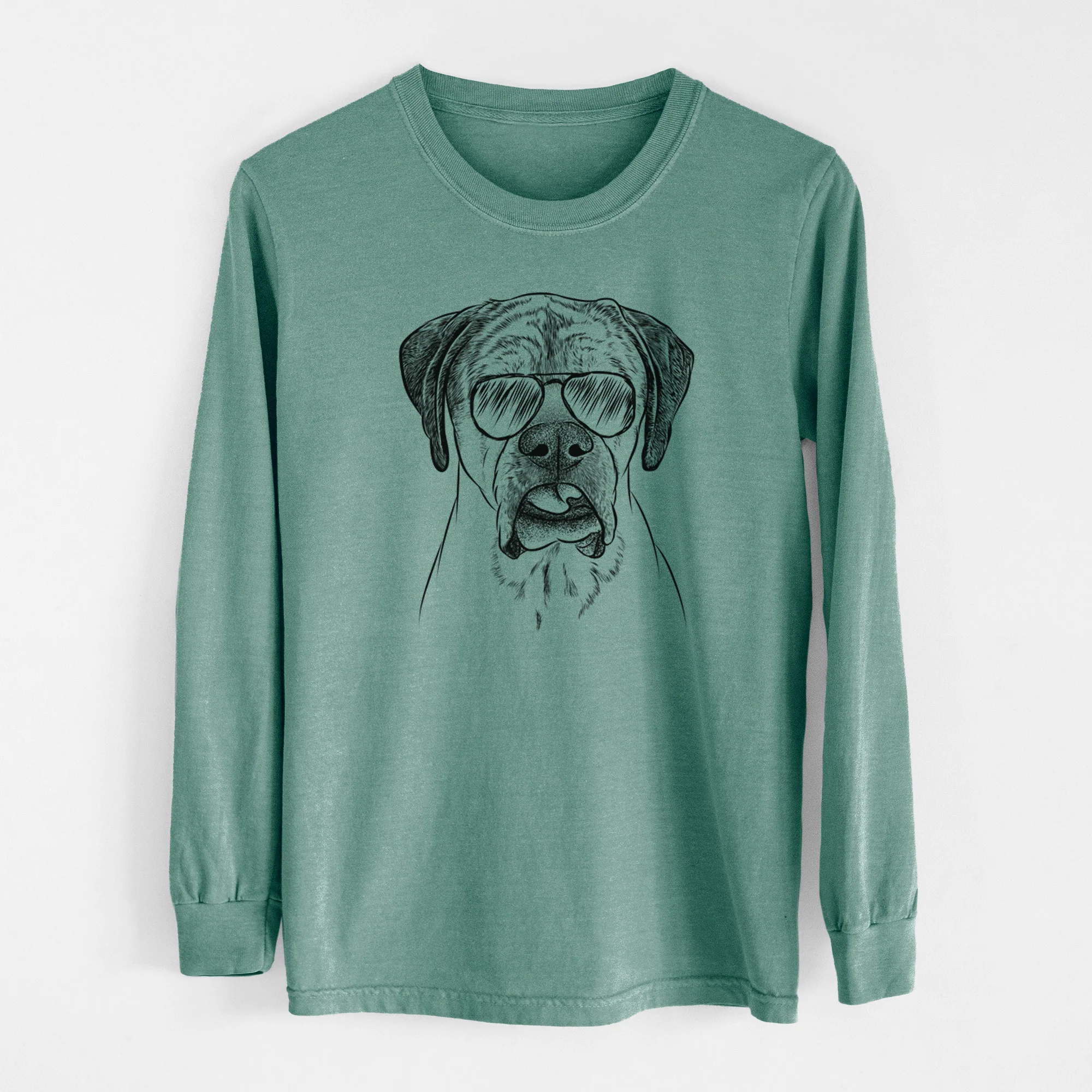 Aviator Emma the English Mastiff - Men's Heavyweight 100% Cotton Long Sleeve - Image 13