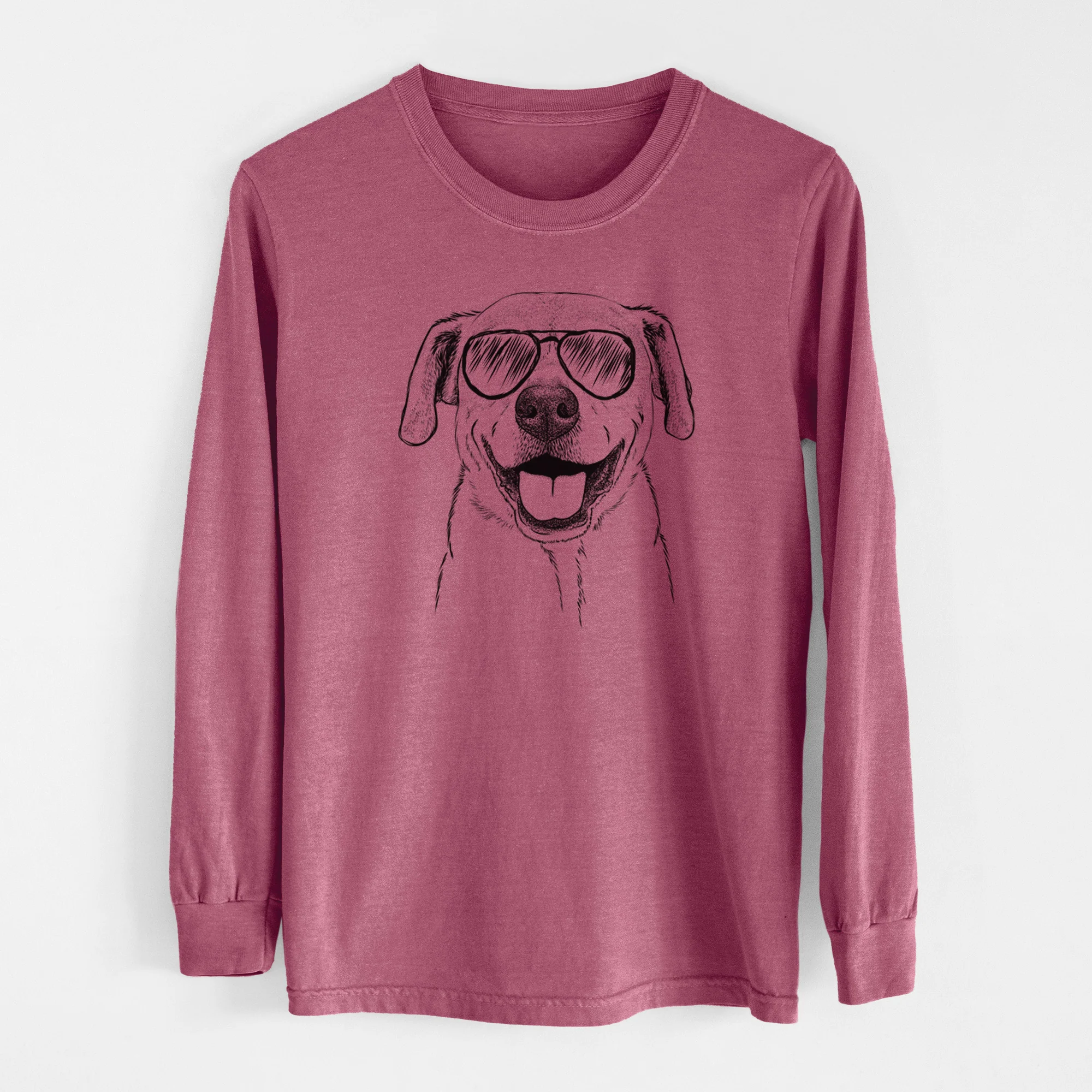 Aviator Ernie the Mixed Breed - Men's Heavyweight 100% Cotton Long Sleeve - Image 11