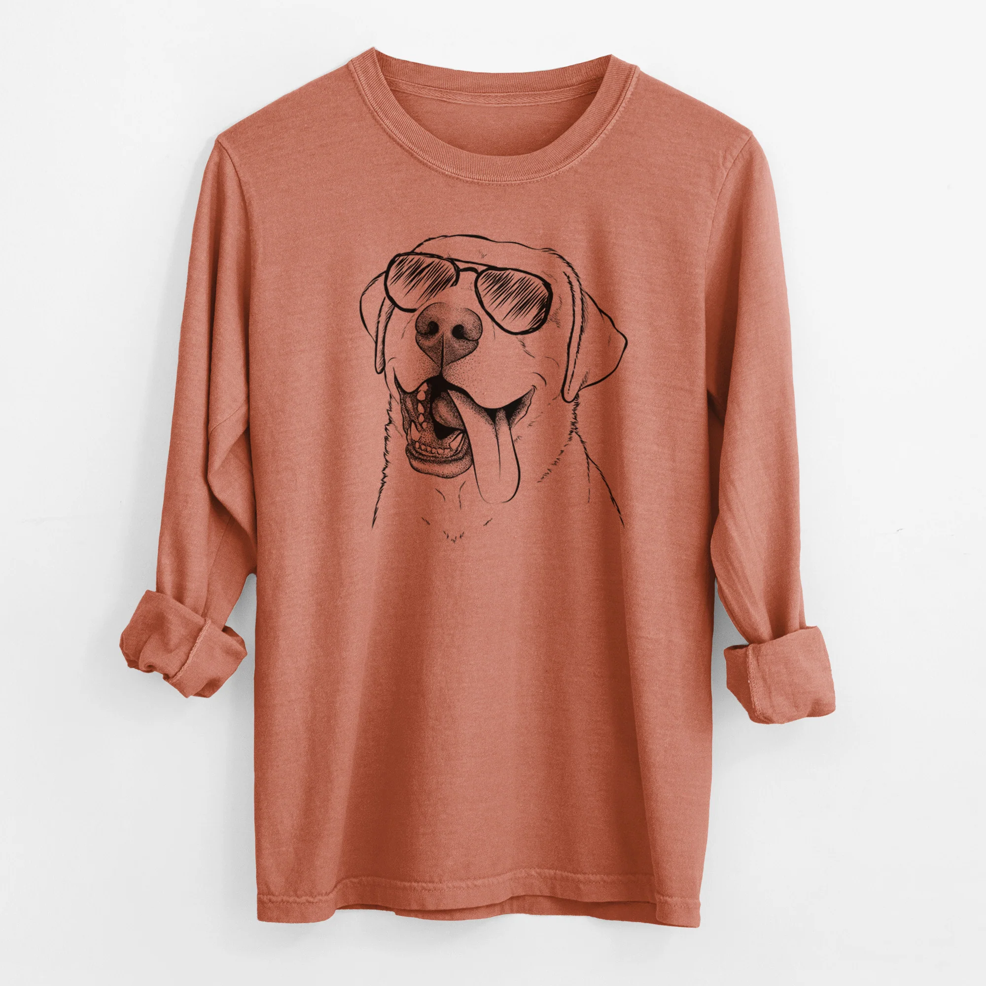 Aviator Finn the Labrador Retriever - Men's Heavyweight 100% Cotton Long Sleeve - Image 14