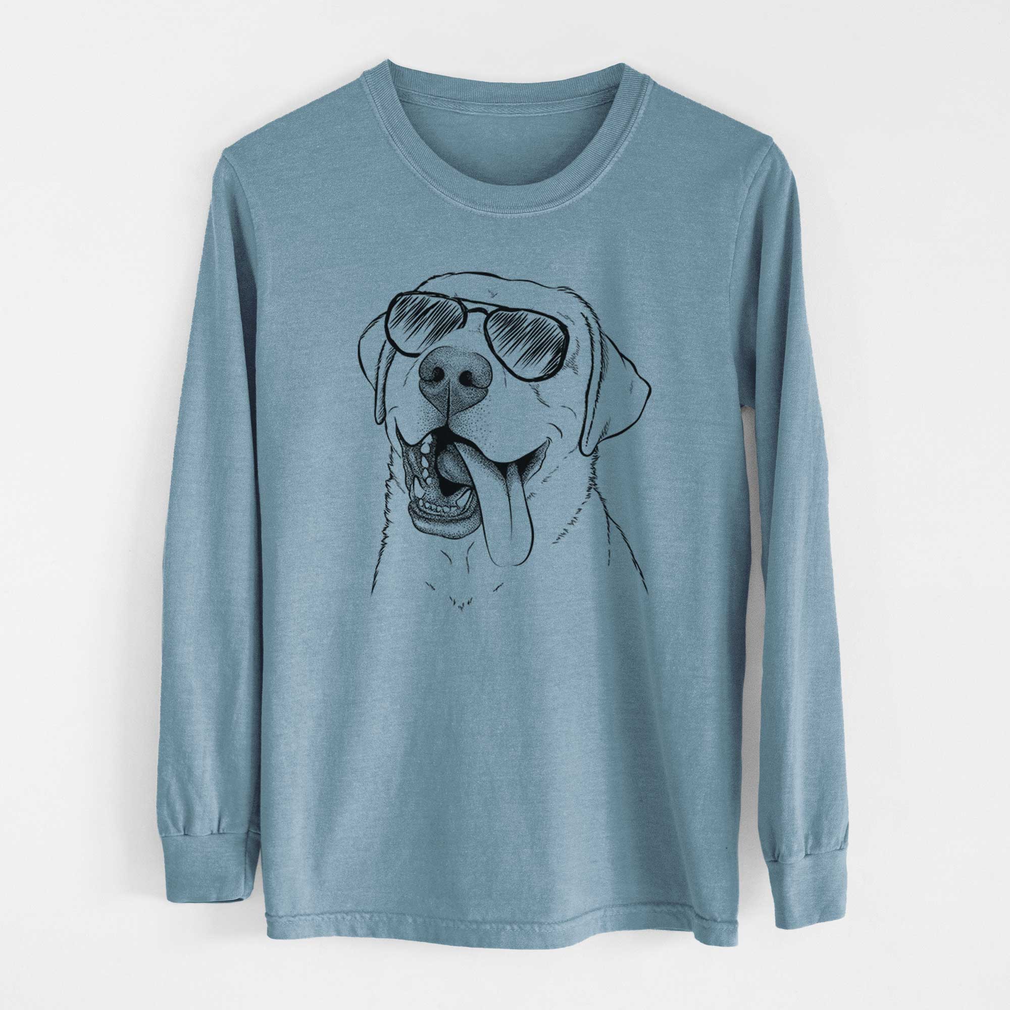 Aviator Finn the Labrador Retriever - Men's Heavyweight 100% Cotton Long Sleeve - Image 8