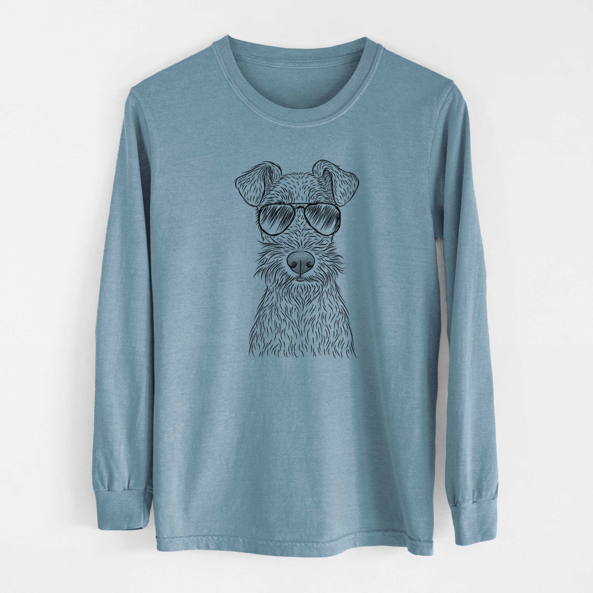 Aviator Fitz the Wire Fox Terrier - Men's Heavyweight 100% Cotton Long Sleeve - Image 8