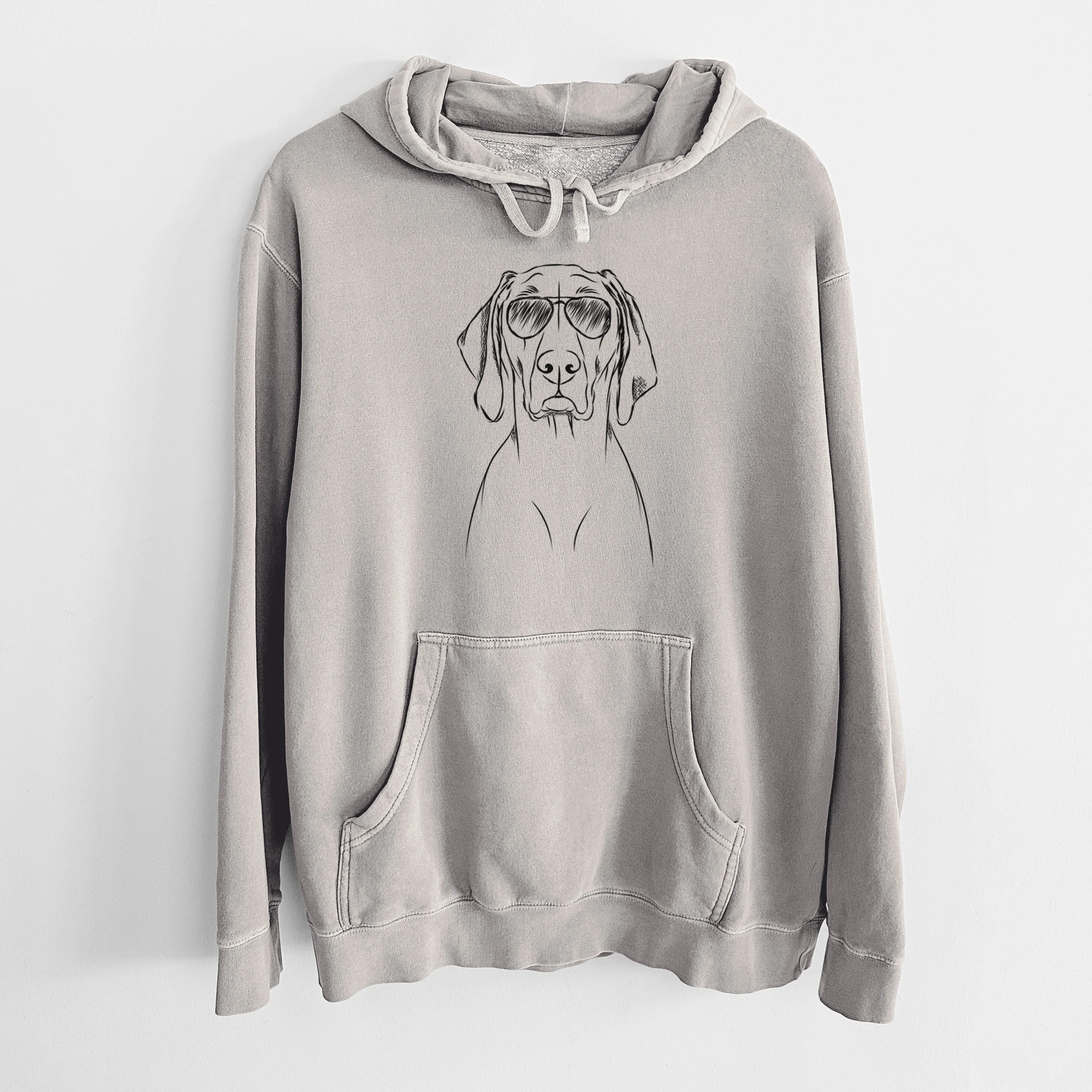 Aviator Flint the Weimaraner - Unisex Pigment Dyed Hoodie - Image 5
